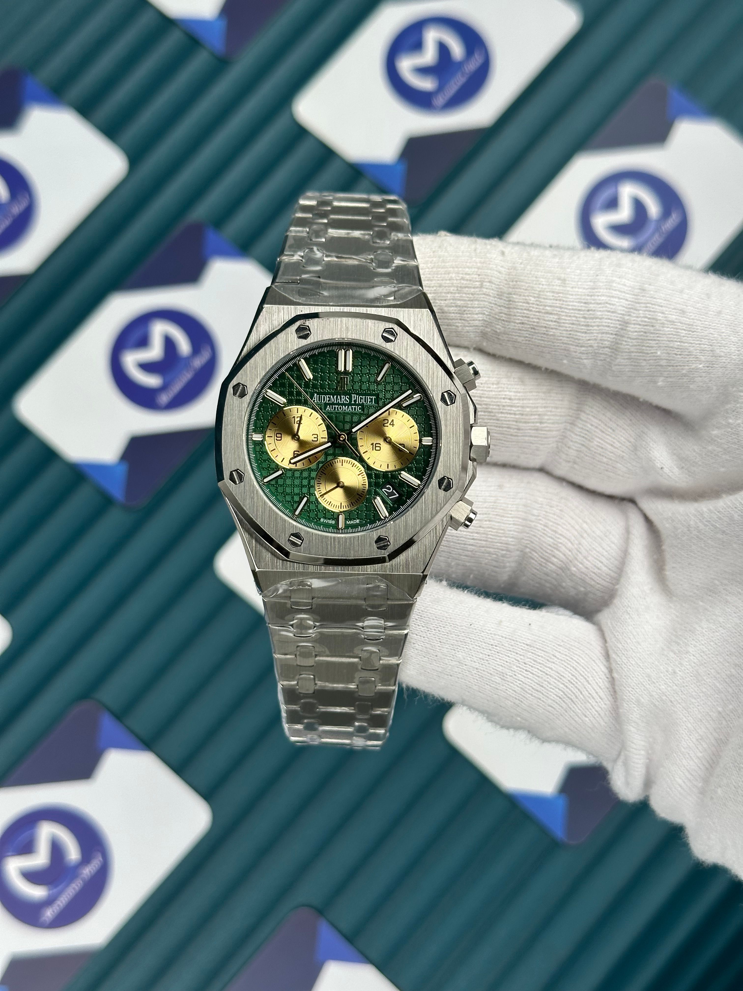 Audemars Piguet Royal Oak Gümüş Kordon Yeşil Kadran Gold Chronograph