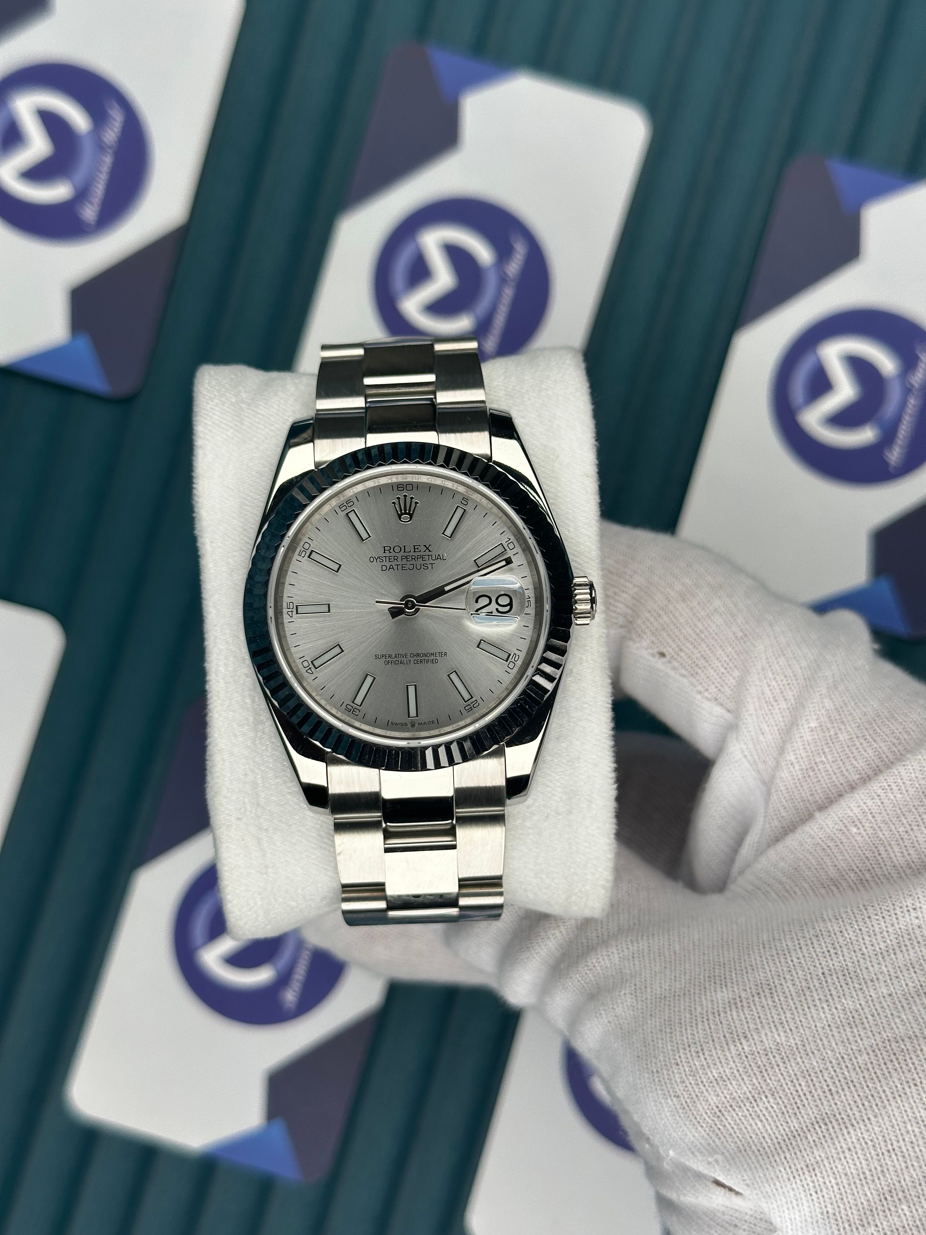 ROLEX DATEJUST WHITE DIAL SILVER OYSTER