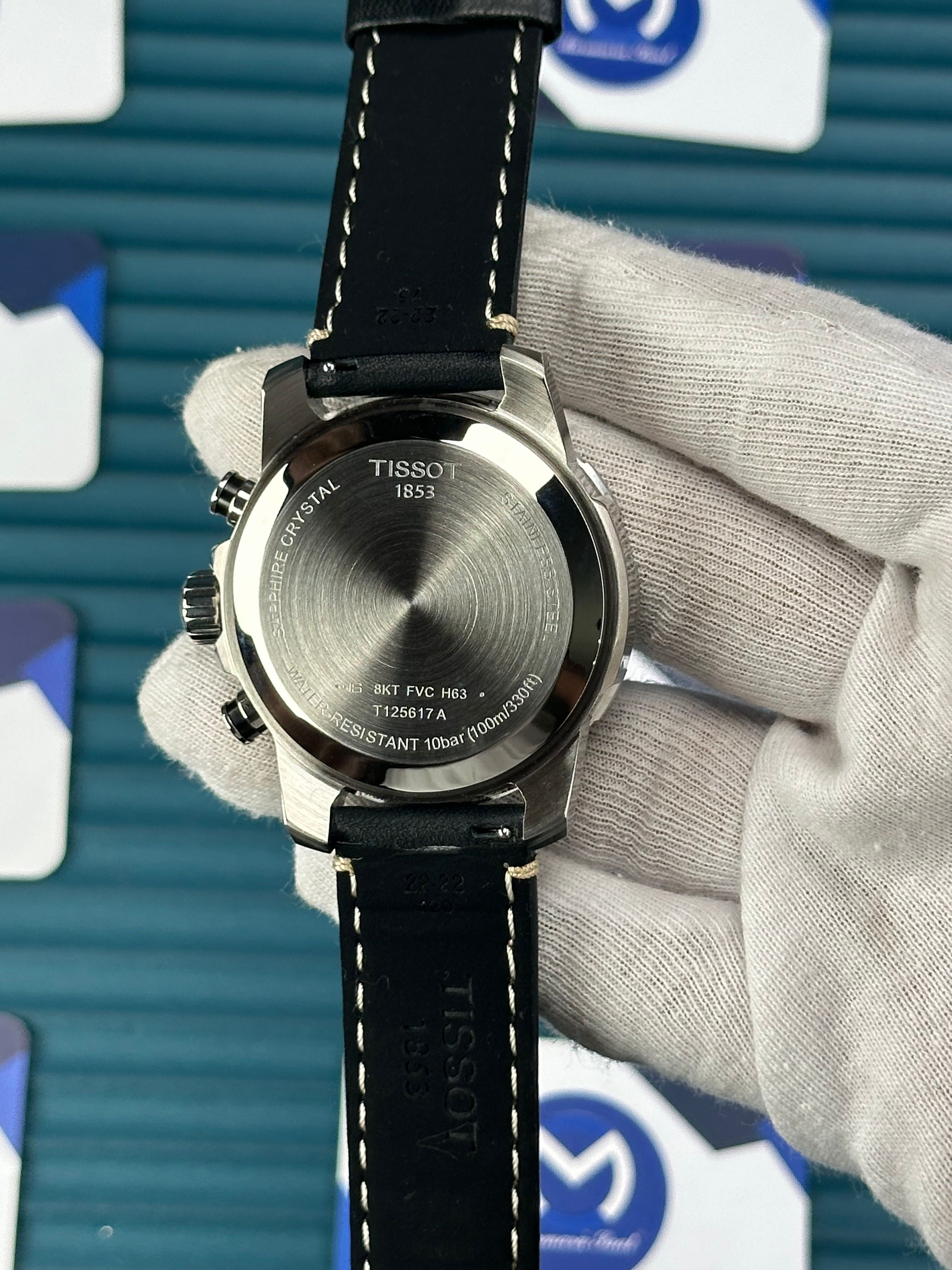 TISSOT SUPERSPORT CHRONO BLACK DIAL LEATHER CORD