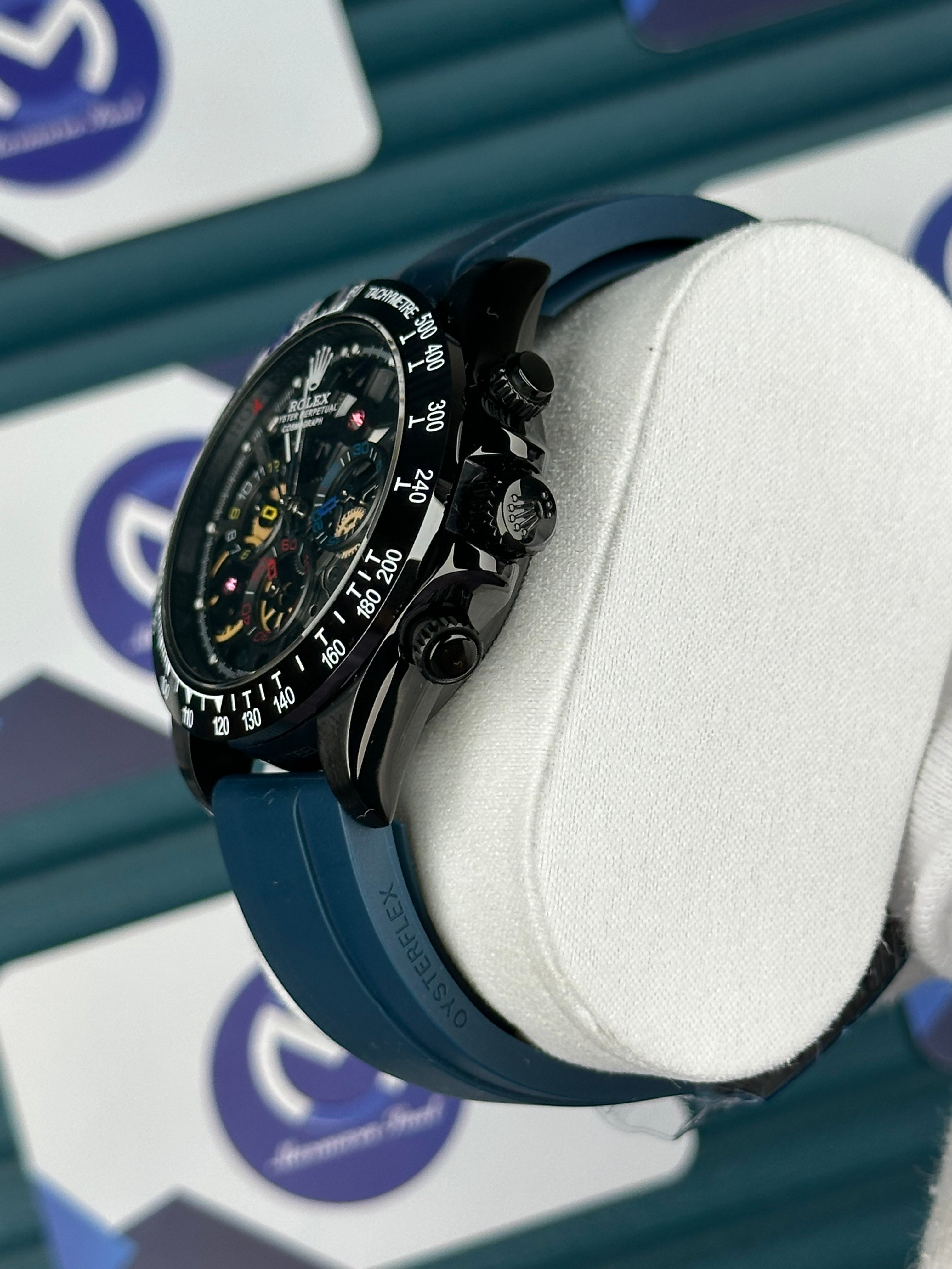 Rolex Daytona Juan Pablo Montoya Black Blue Rubber Oysterflex