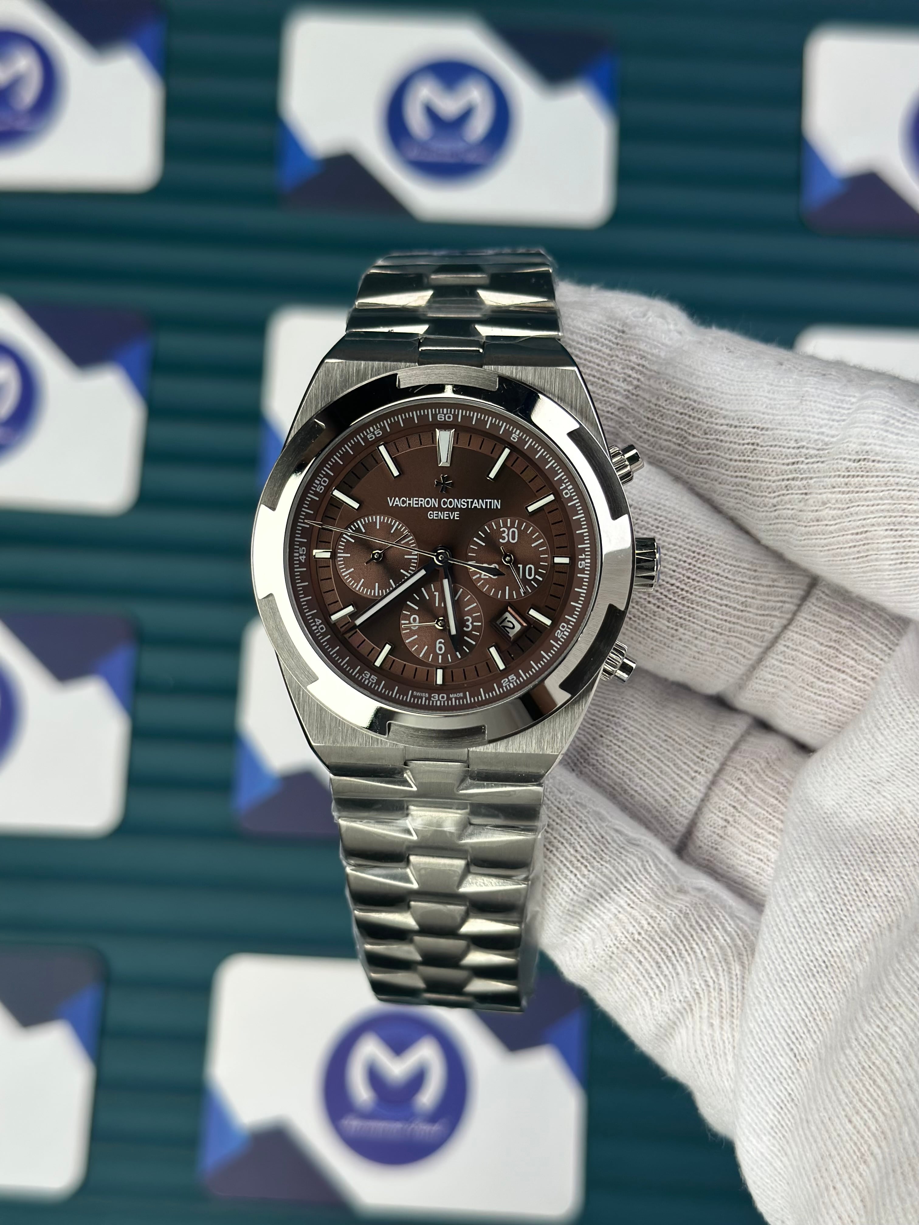 VACHERON CONSTANTIN BROWN OVERSEAS CHRONOGRAPH SILVER