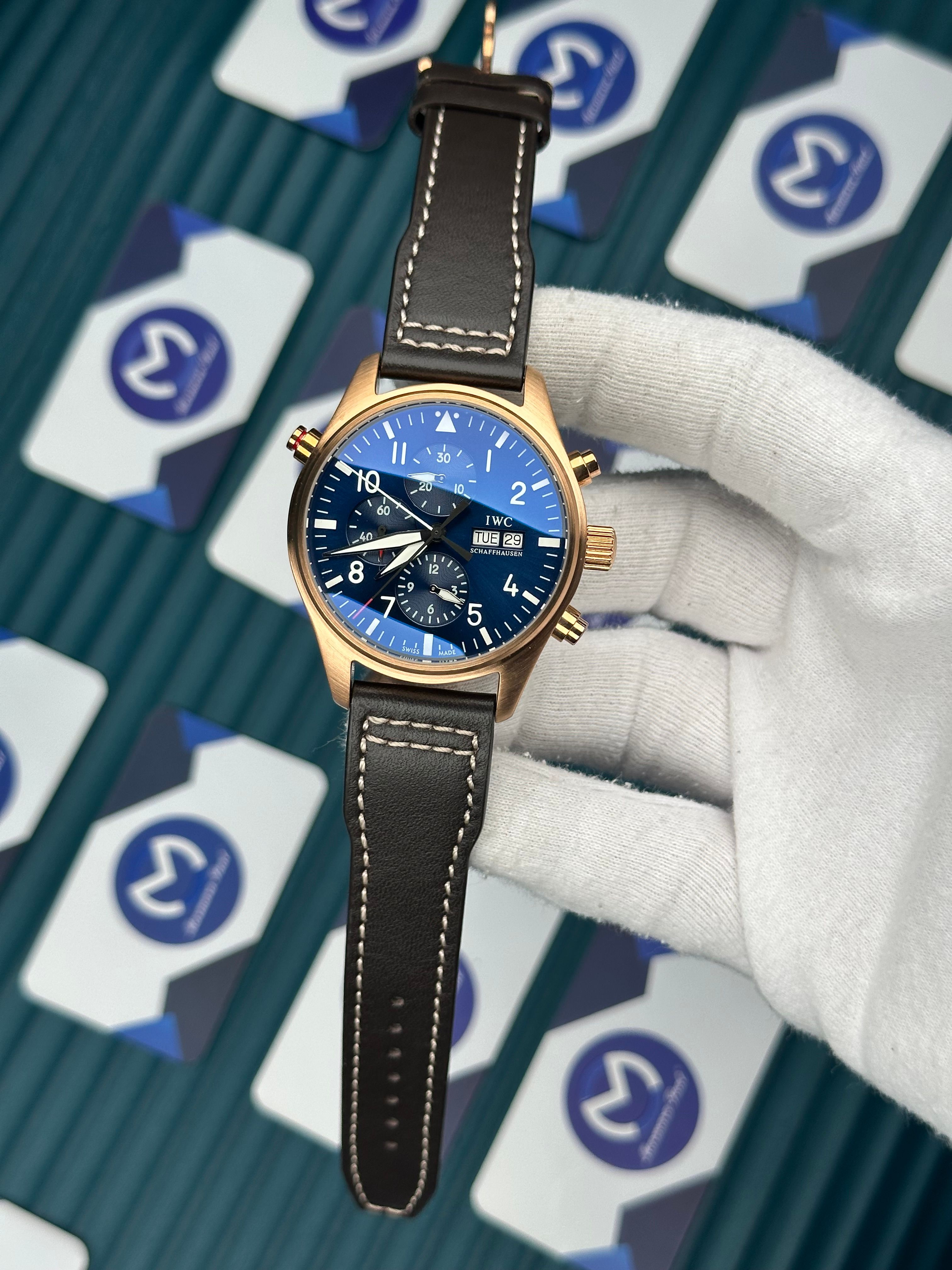 IWC Kahverengi Deri Kordon Mavi Fonksiyonlu Kadran