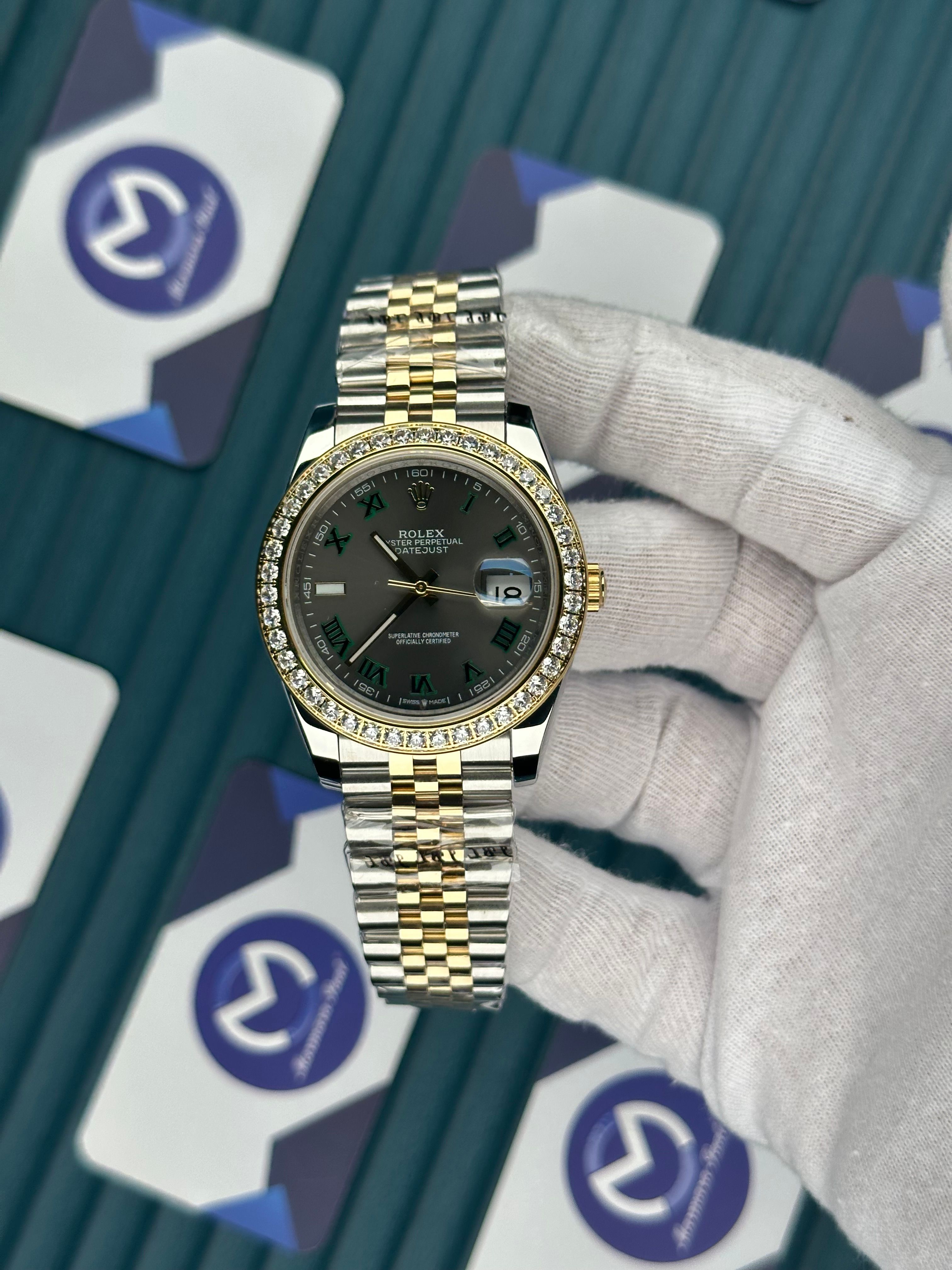 ROLEX DATEJUST ARDUVAZ DIAMOND BEZEL GOLD-SILVER JUBILE