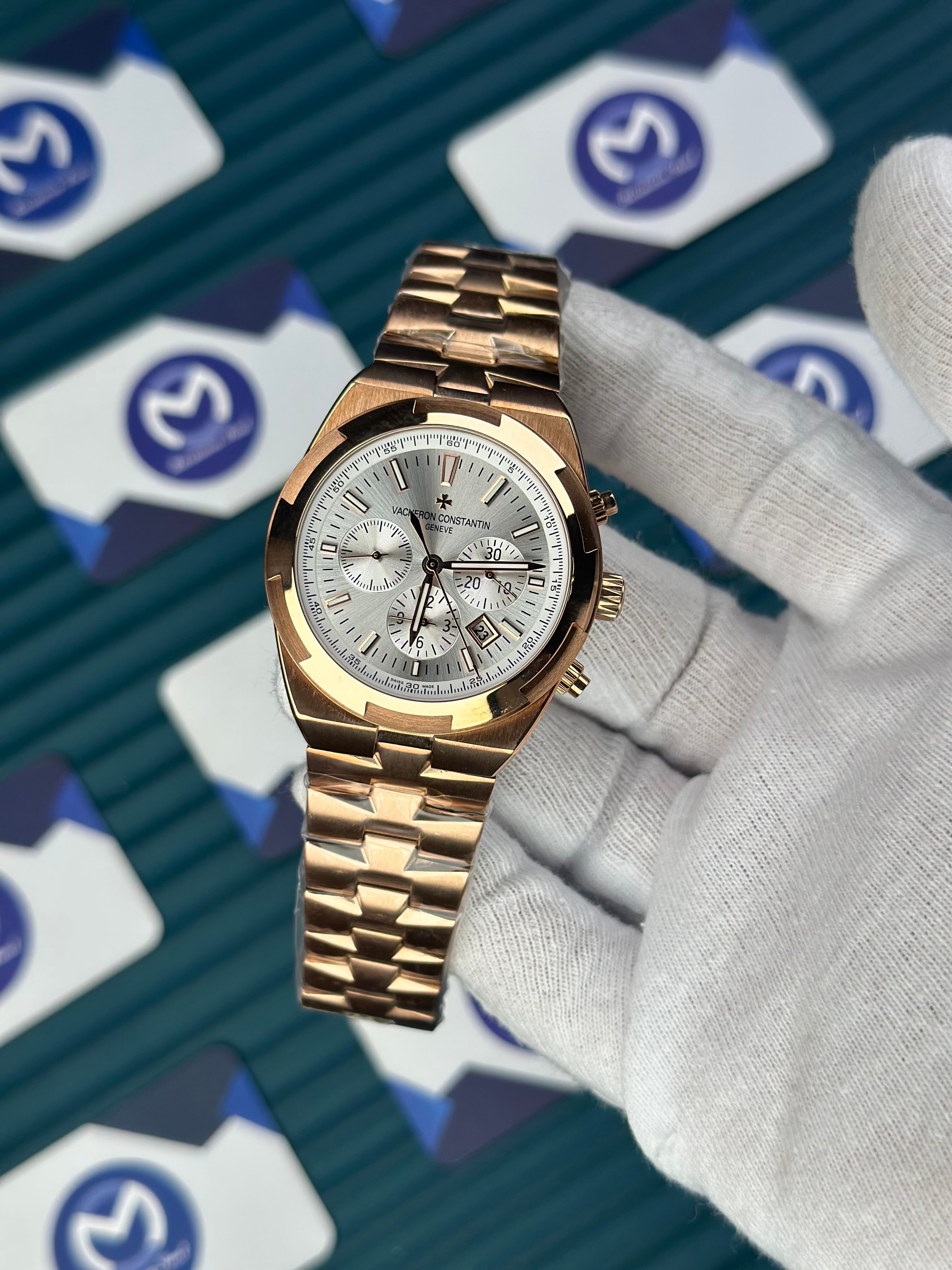 VACHERON CONSTANTIN WHITE OVERSEAS CHRONOGRAPH ROSE