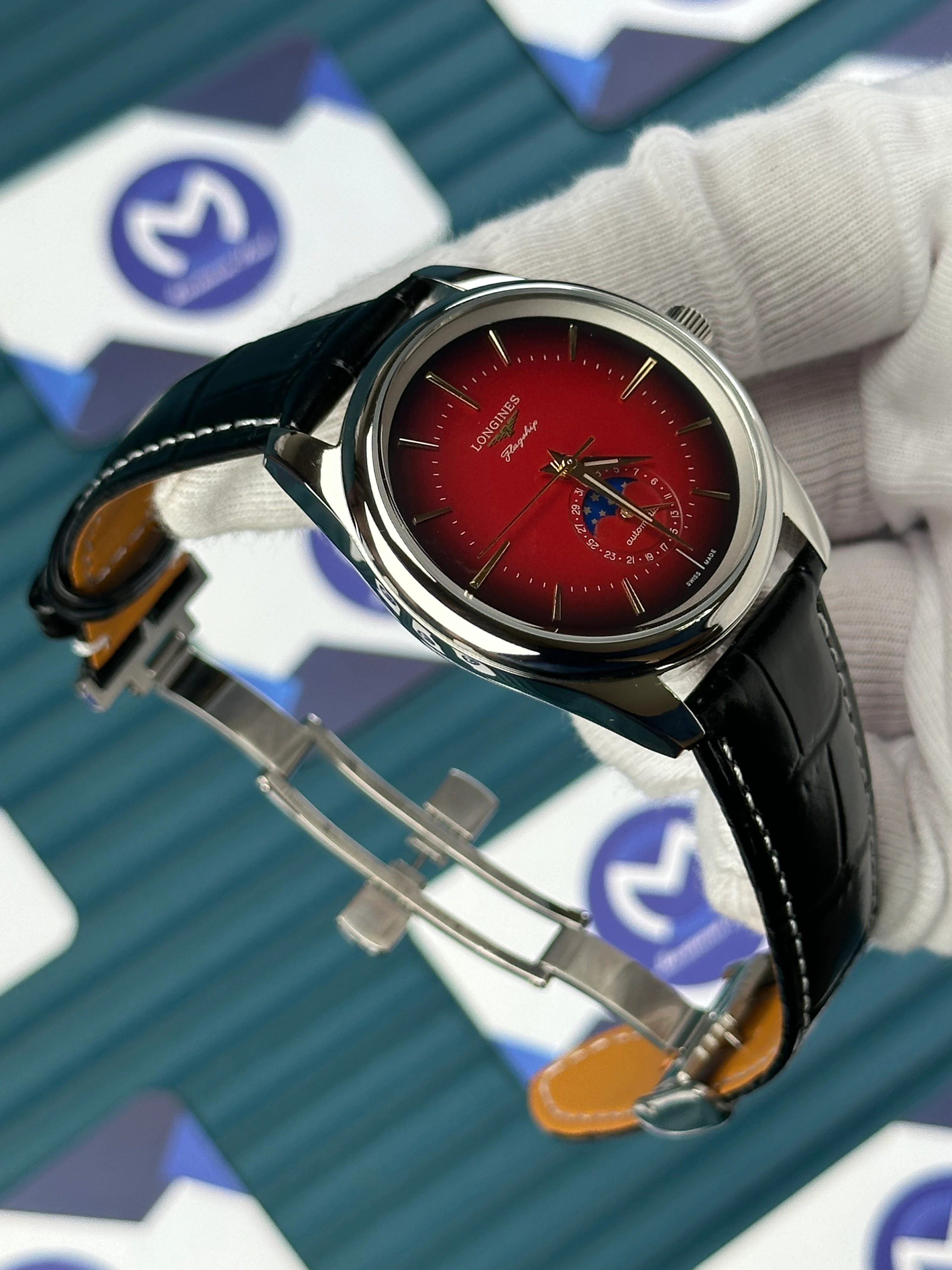 LONGINES FLAGSHIP HERITAGE MOONPHASE CHERRY 