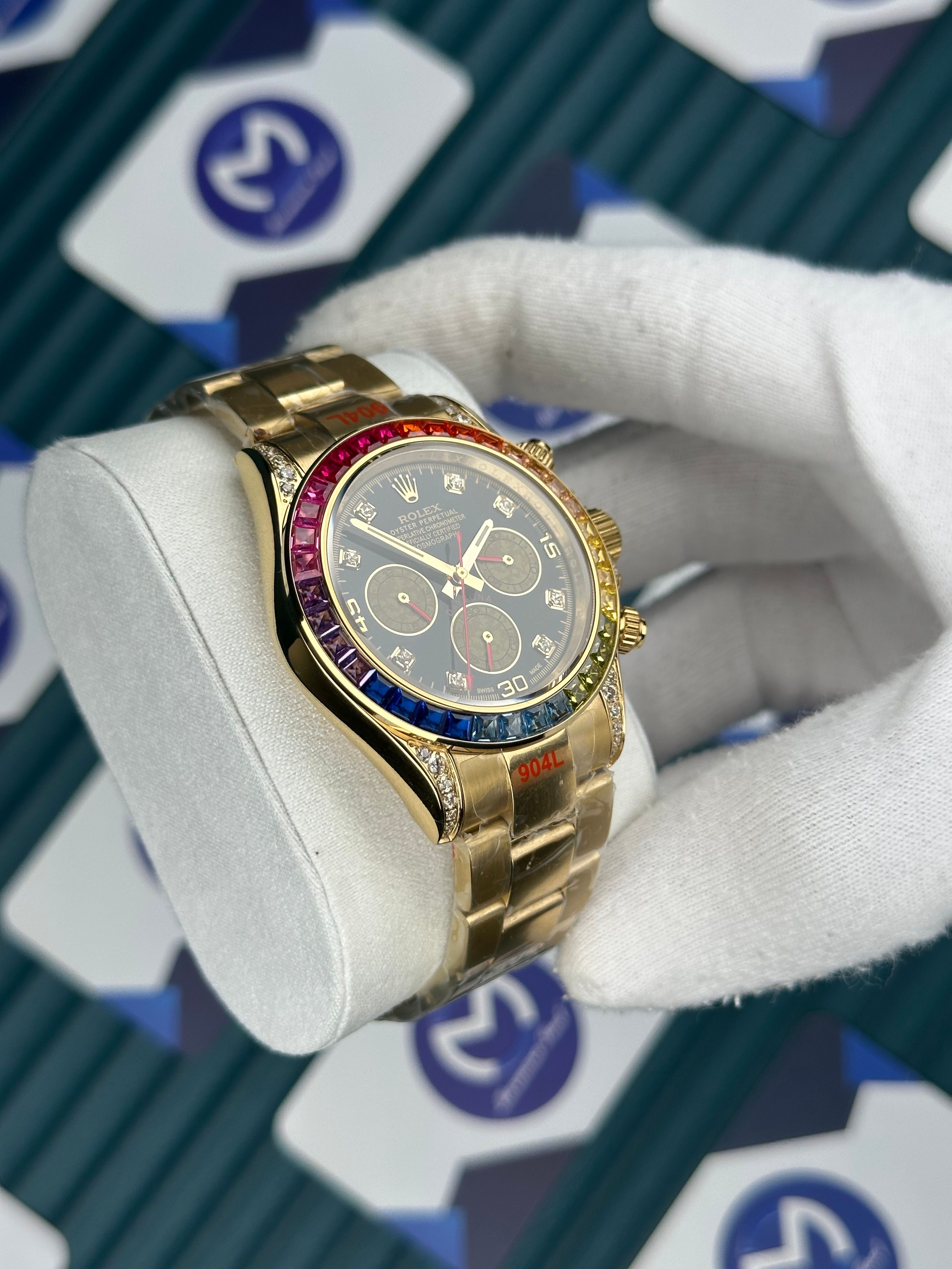 Rolex Daytona Gold Rainbow Taşlı İndeks