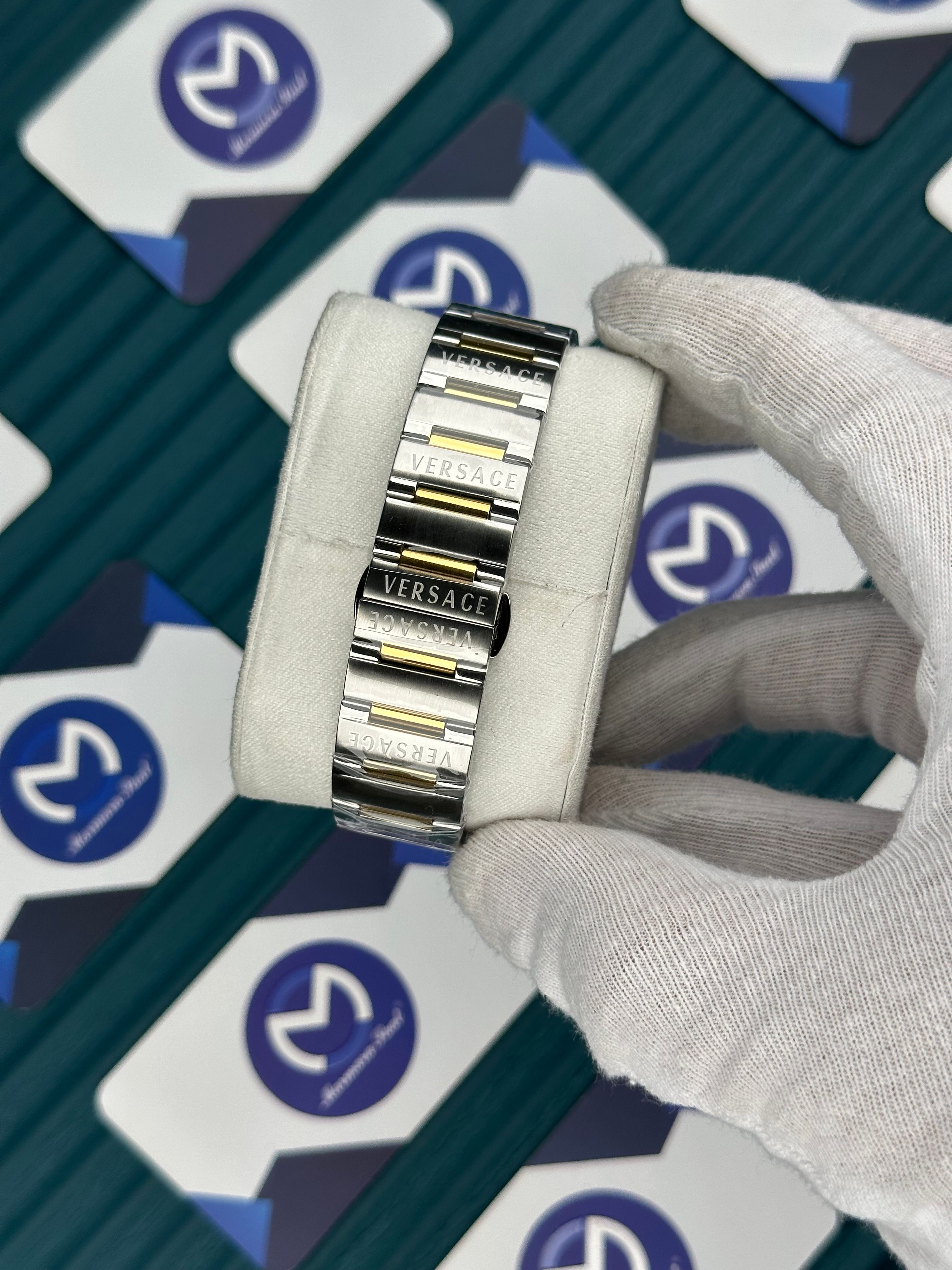 VERSACE 36 WHITE DIAL GOLD INDEX GOLD-SILVER JUBILE
