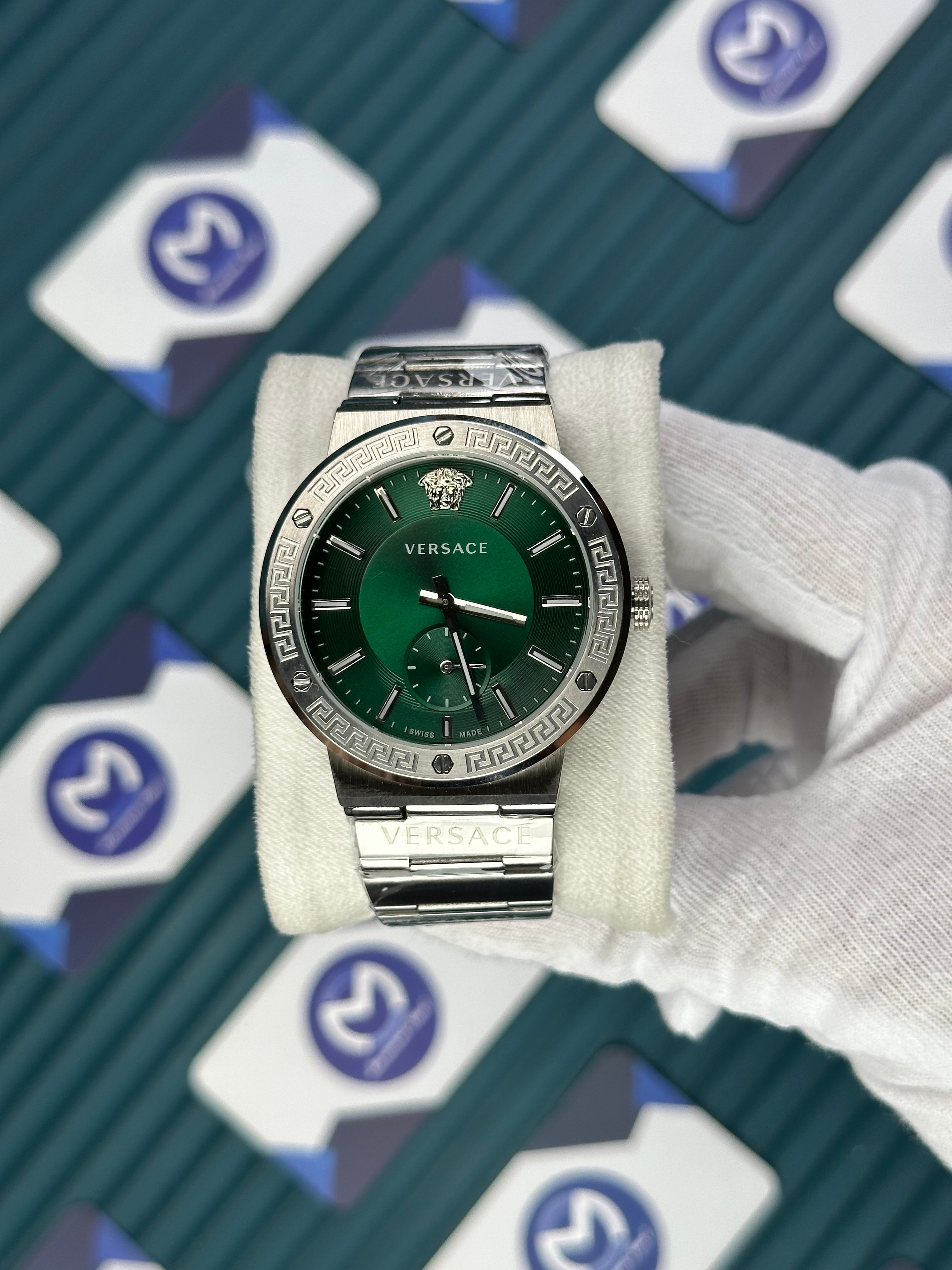 VERSACE GREEN DIAL SECOND CHRONOGRAPH SILVER