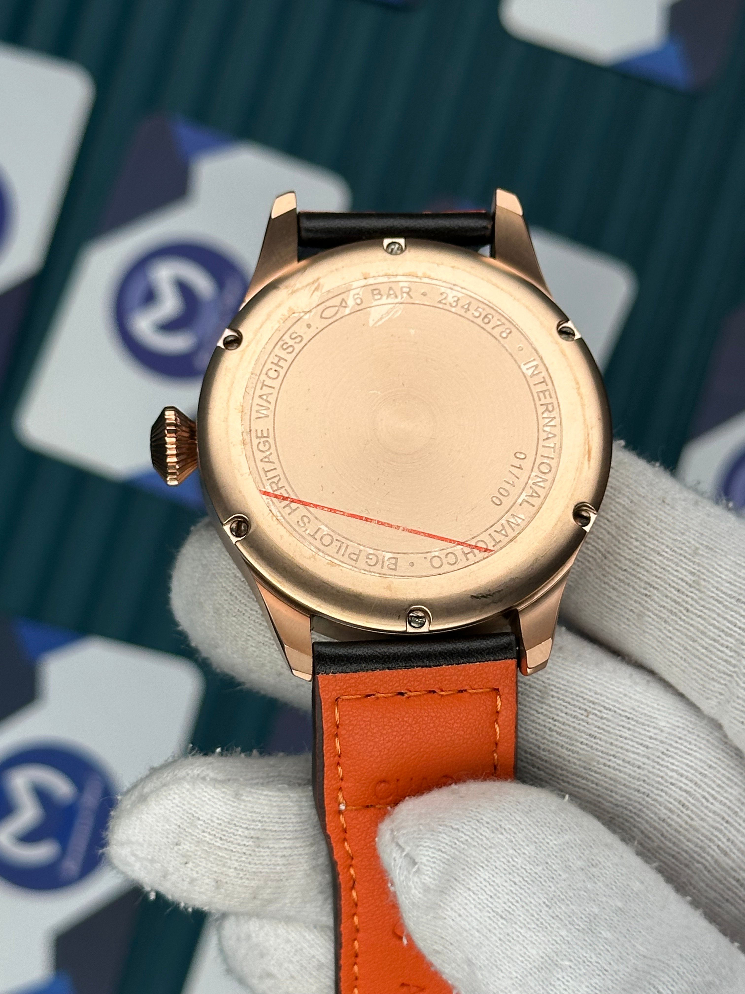 IWC Kahverengi Deri Kordon Saniye Fonksiyonlu Mavi Kadran