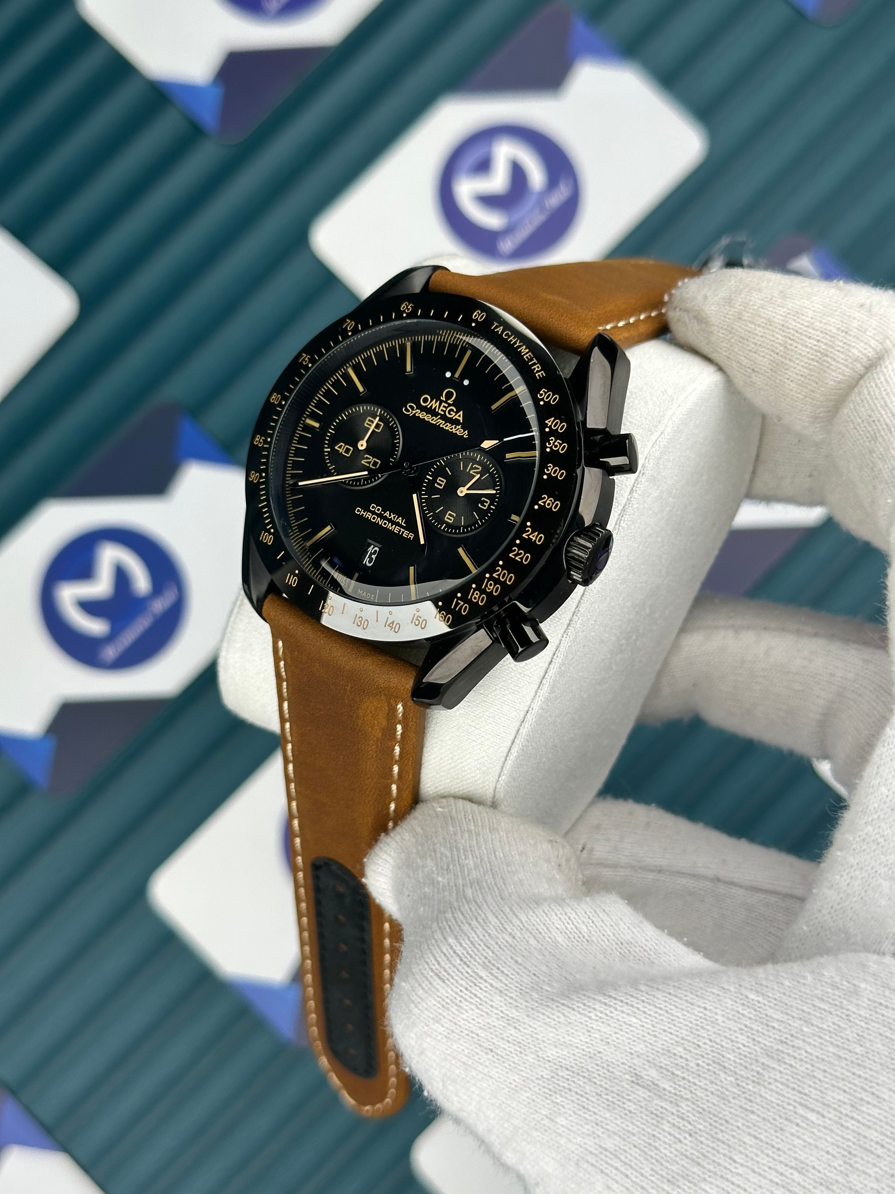 Omega Speedmaster Chronograph Kahverengi Deri Kordon
