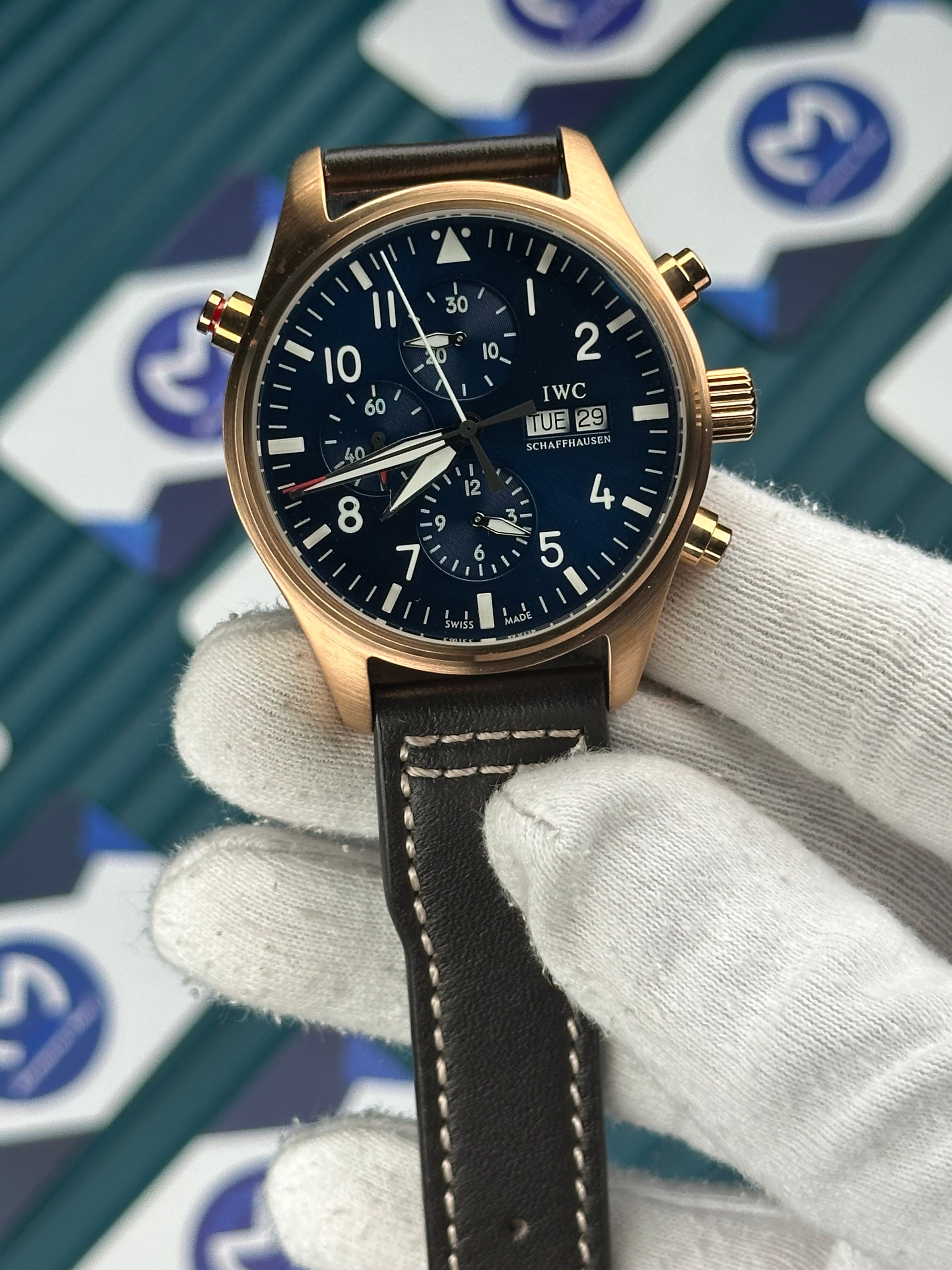 IWC Kahverengi Deri Kordon Mavi Fonksiyonlu Kadran