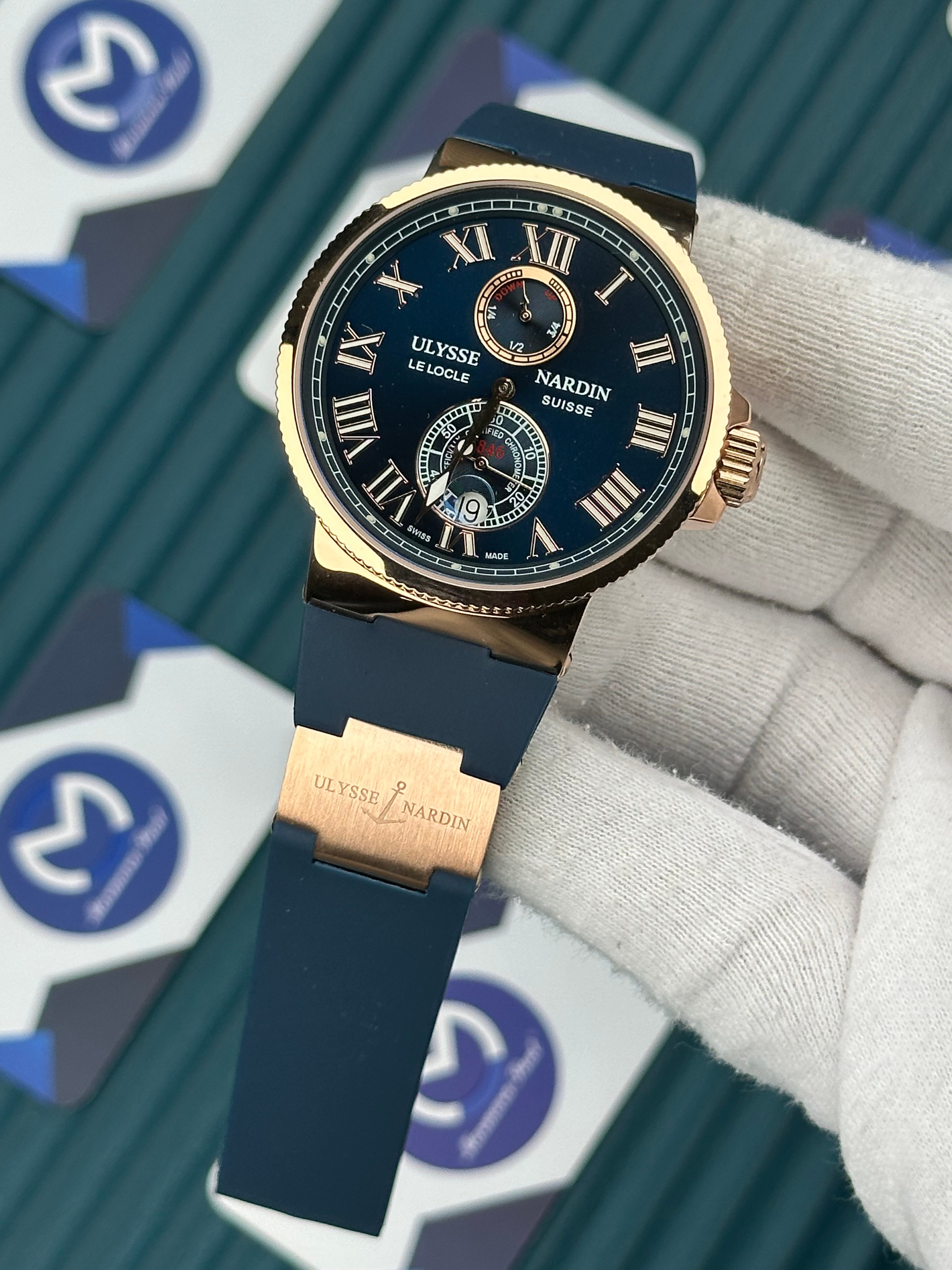 Ulysse Nardin Rose Case Blue Cord Chronometer Automatic