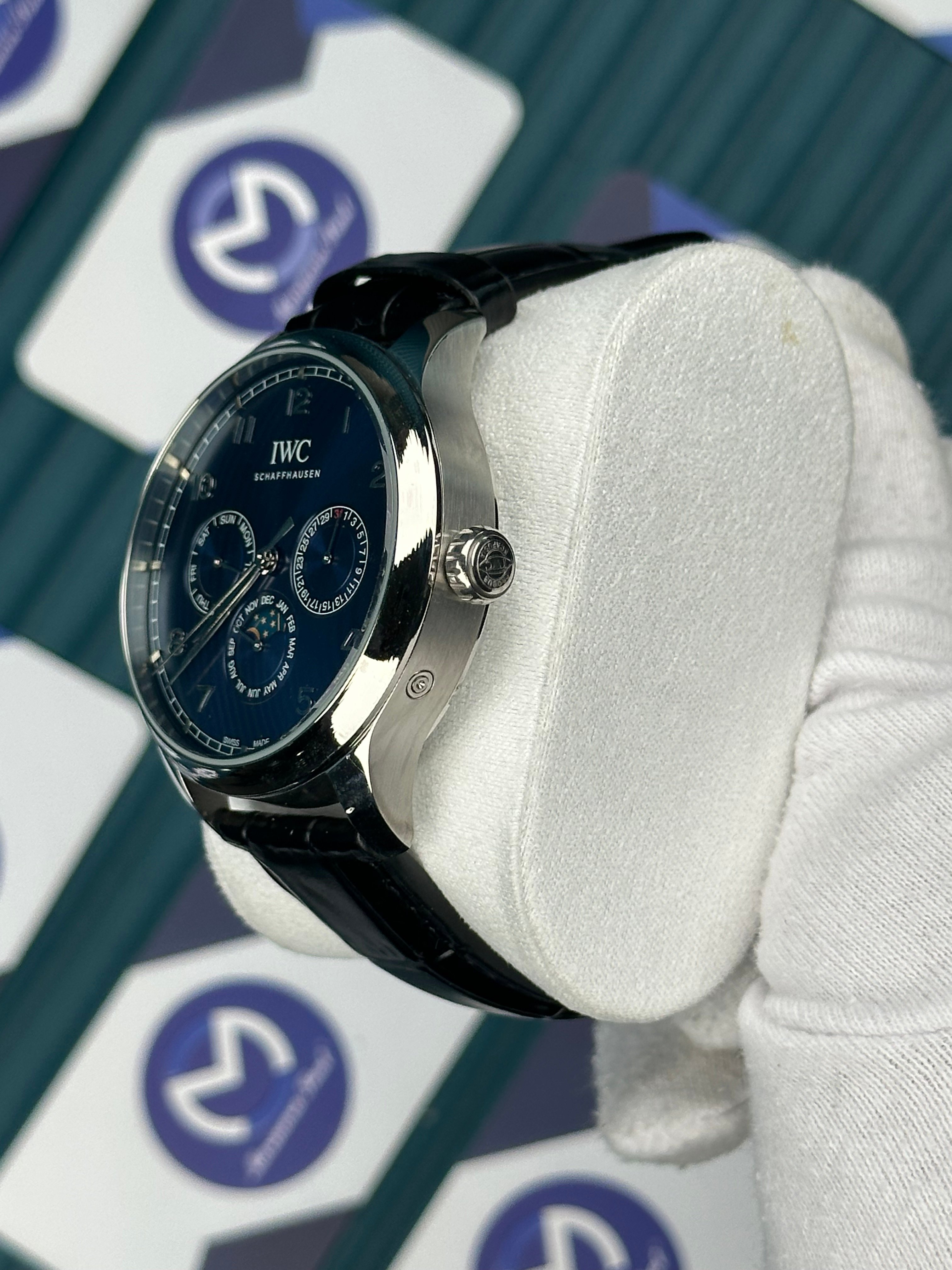 IWC PORTUGUIESER PERPETUAL CALENDAR BLUE SILVER