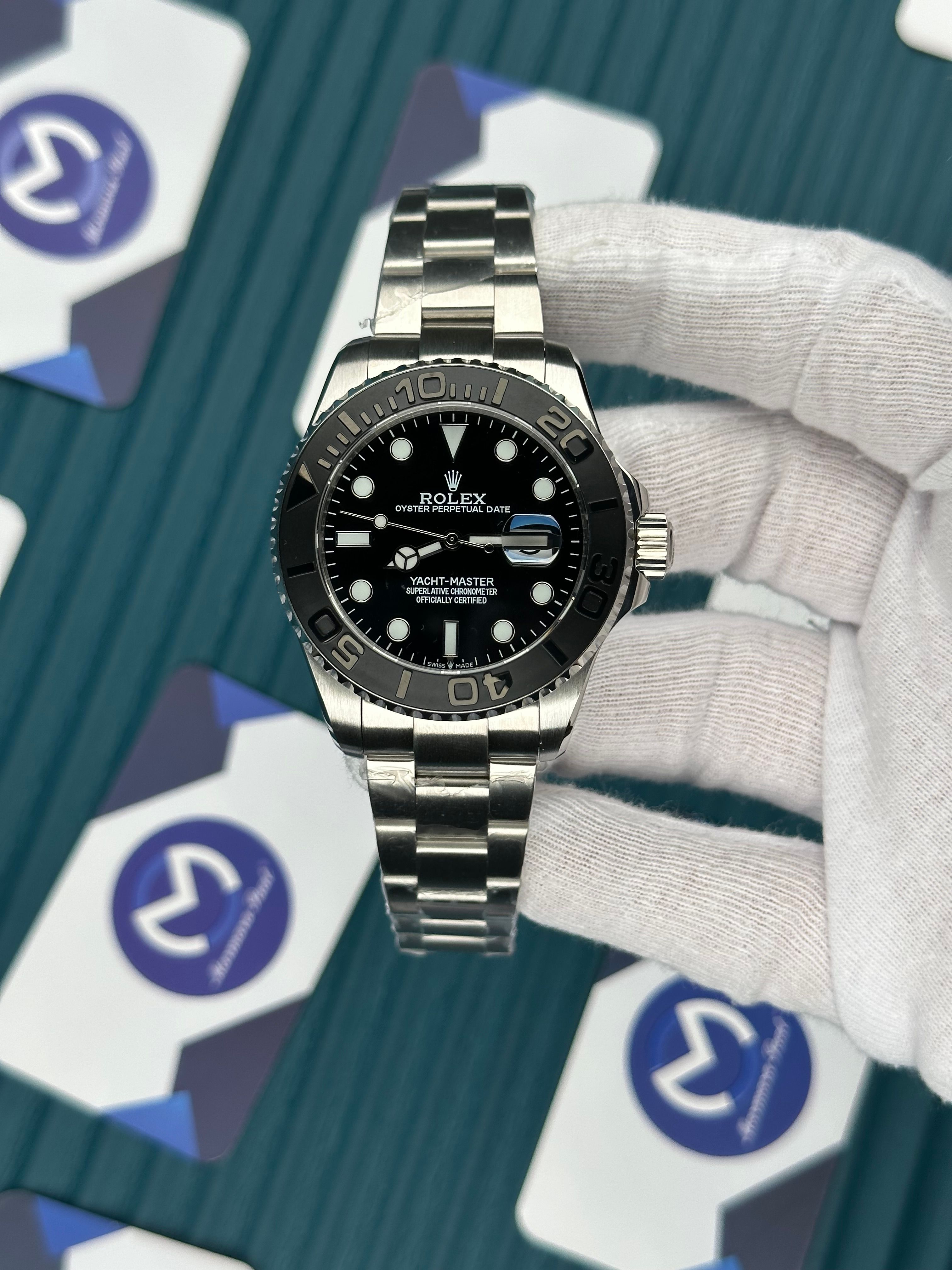 ROLEX YACHT-MASTER 44 MM BLACK DIAL AND BEZEL OYSTER SILVER