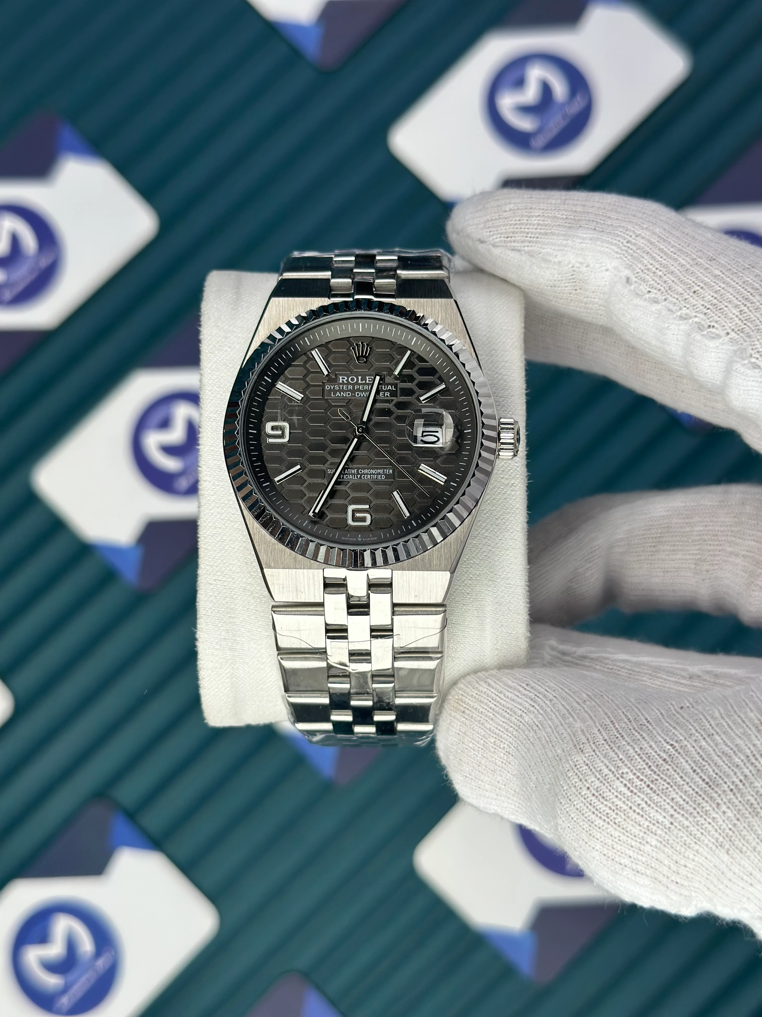 ROLEX LAND DWELLER GREY DIAL SILVER OYSTERSTEEL