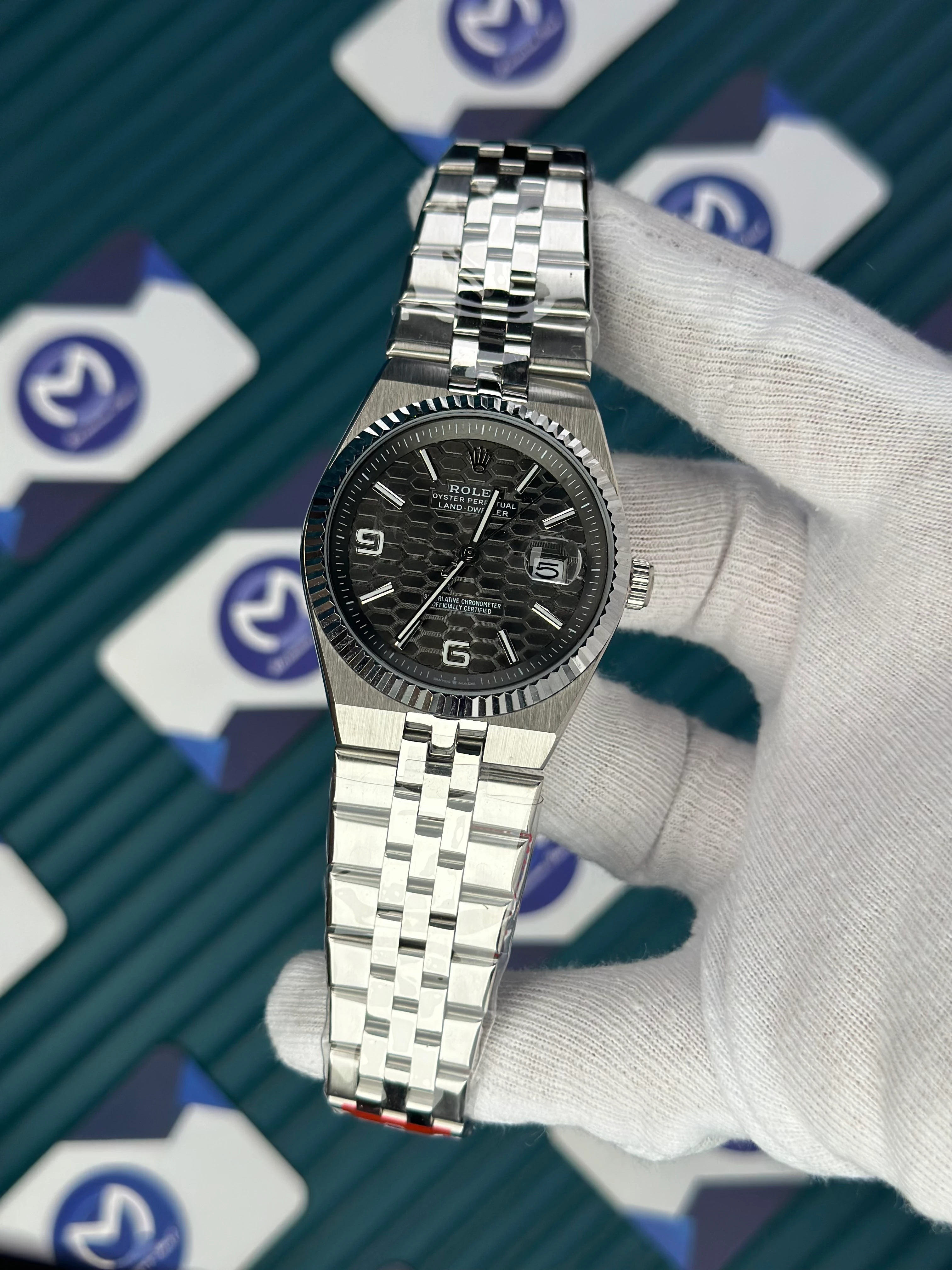 ROLEX LAND DWELLER GREY DIAL SILVER OYSTERSTEEL