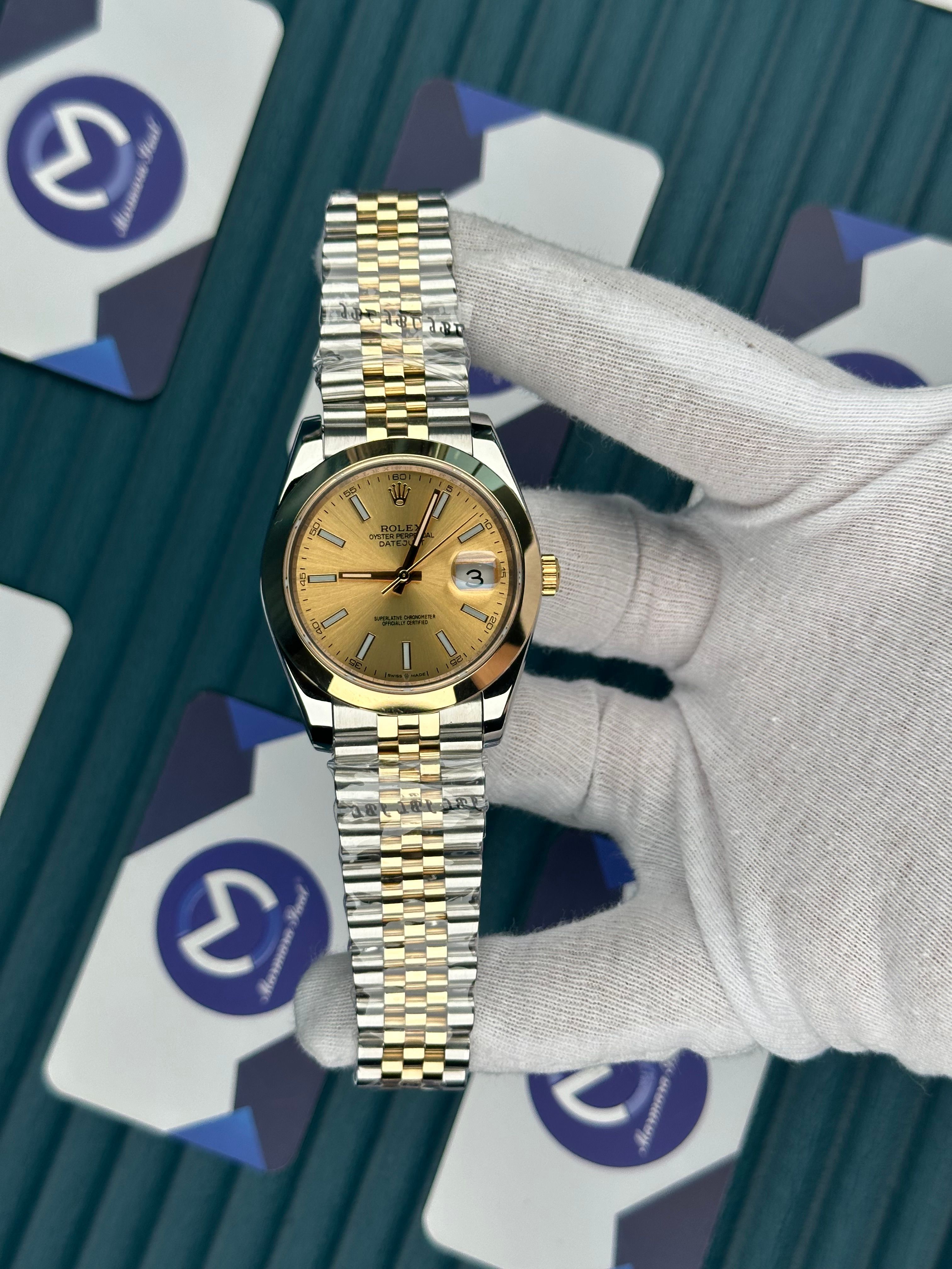 ROLEX DATEJUST OVAL BEZEL GOLD DIAL  GOLD-SILVER JUBILE