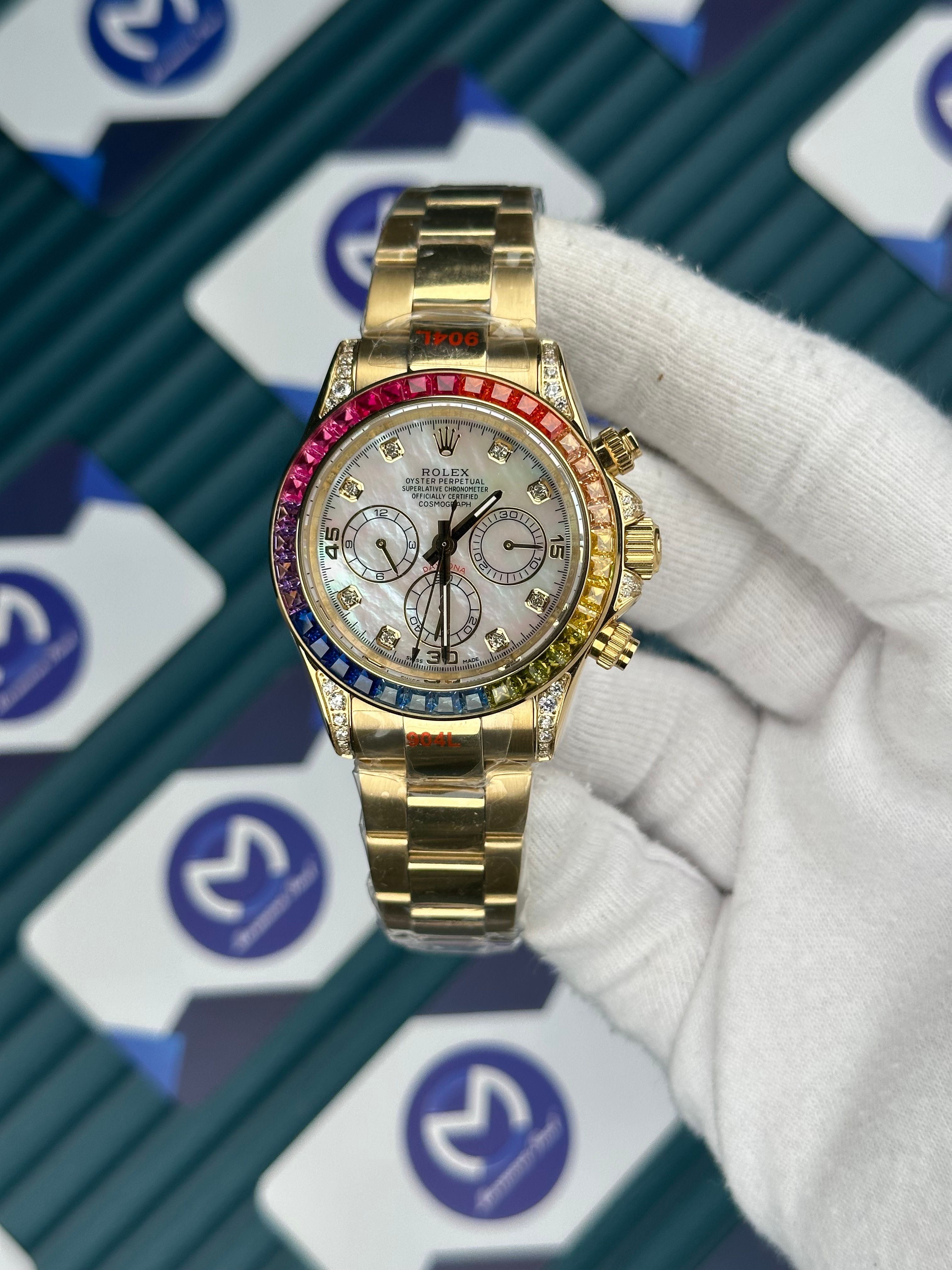 Rolex Gold Rainbow Beyaz Kadran