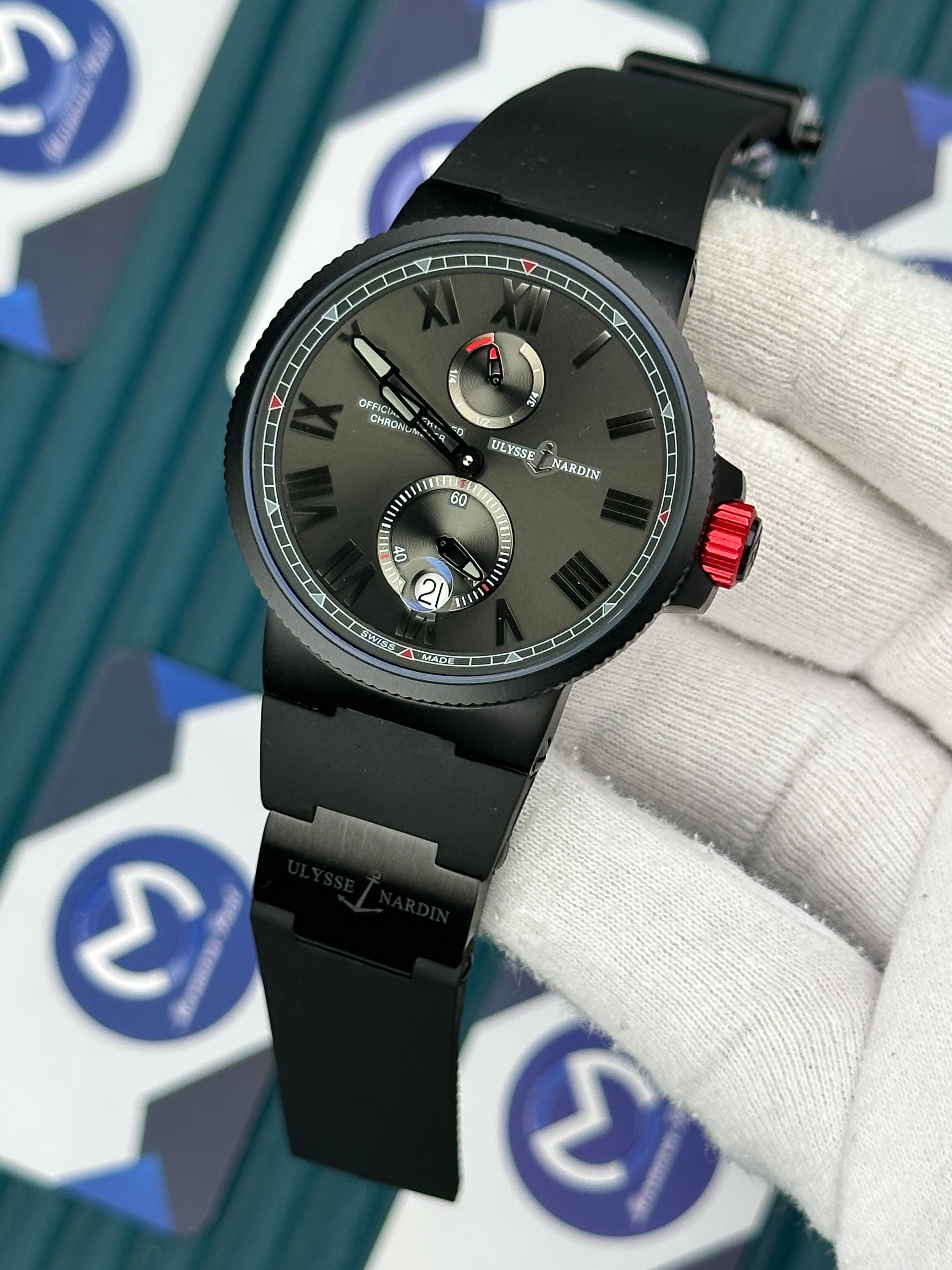 Ulysse Nardin Marine Black Red Detail Chronograph Automatic