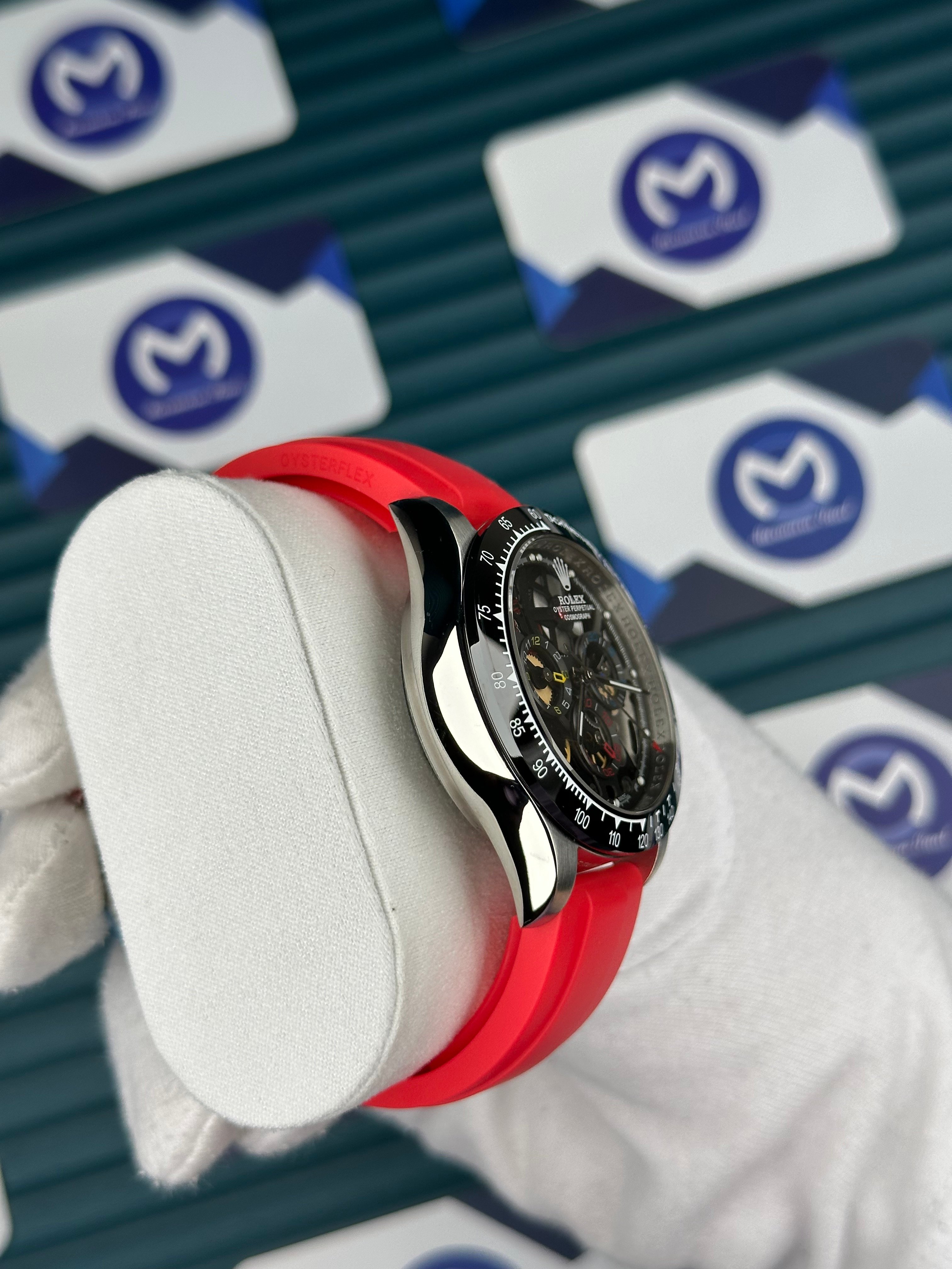 Rolex Daytona Juan Pablo Montoya Rubber Silver Red Oysterflex