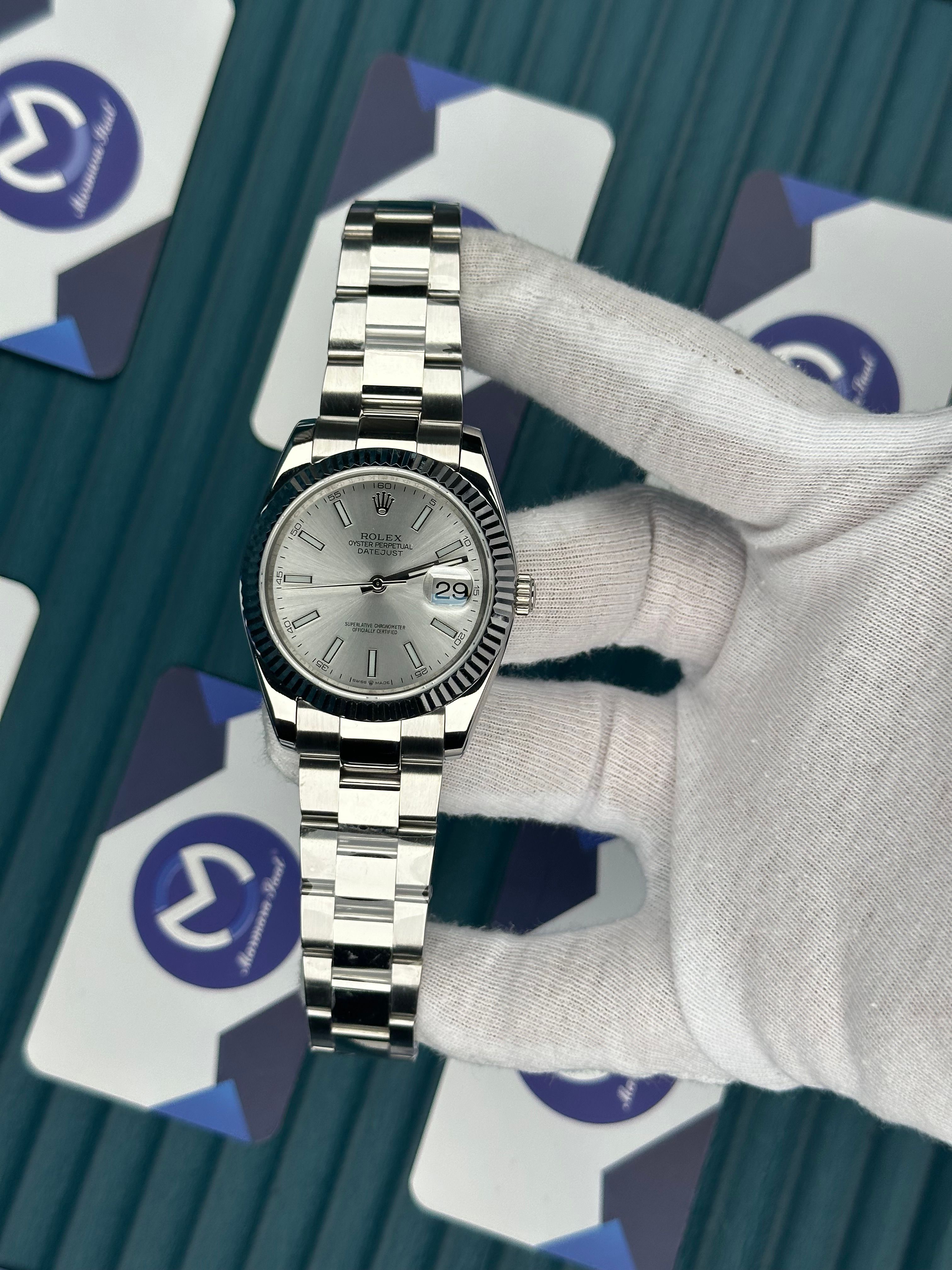 ROLEX DATEJUST WHITE DIAL SILVER OYSTER