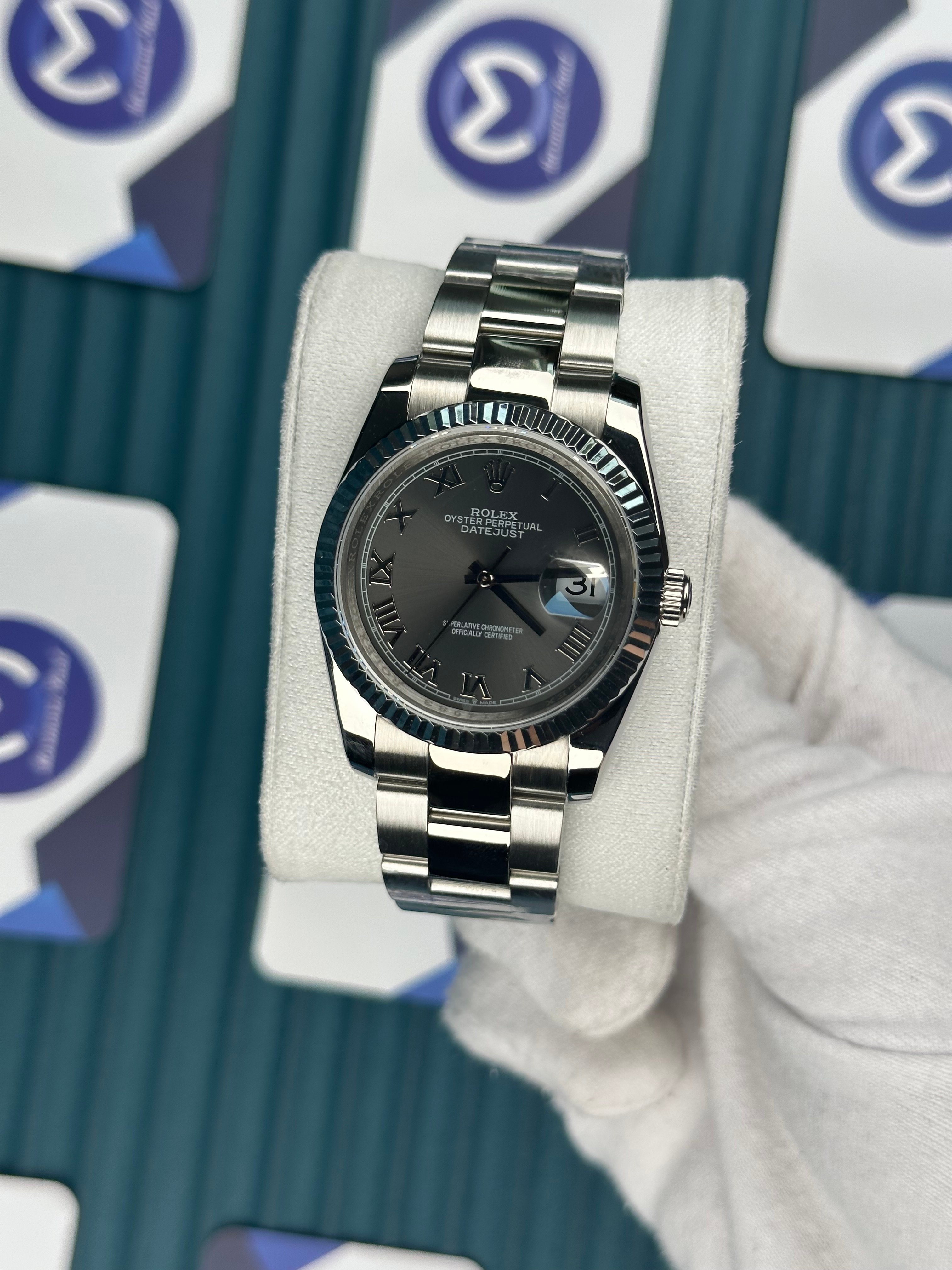 ROLEX 36 GREY DIAL SILVER OYSTER