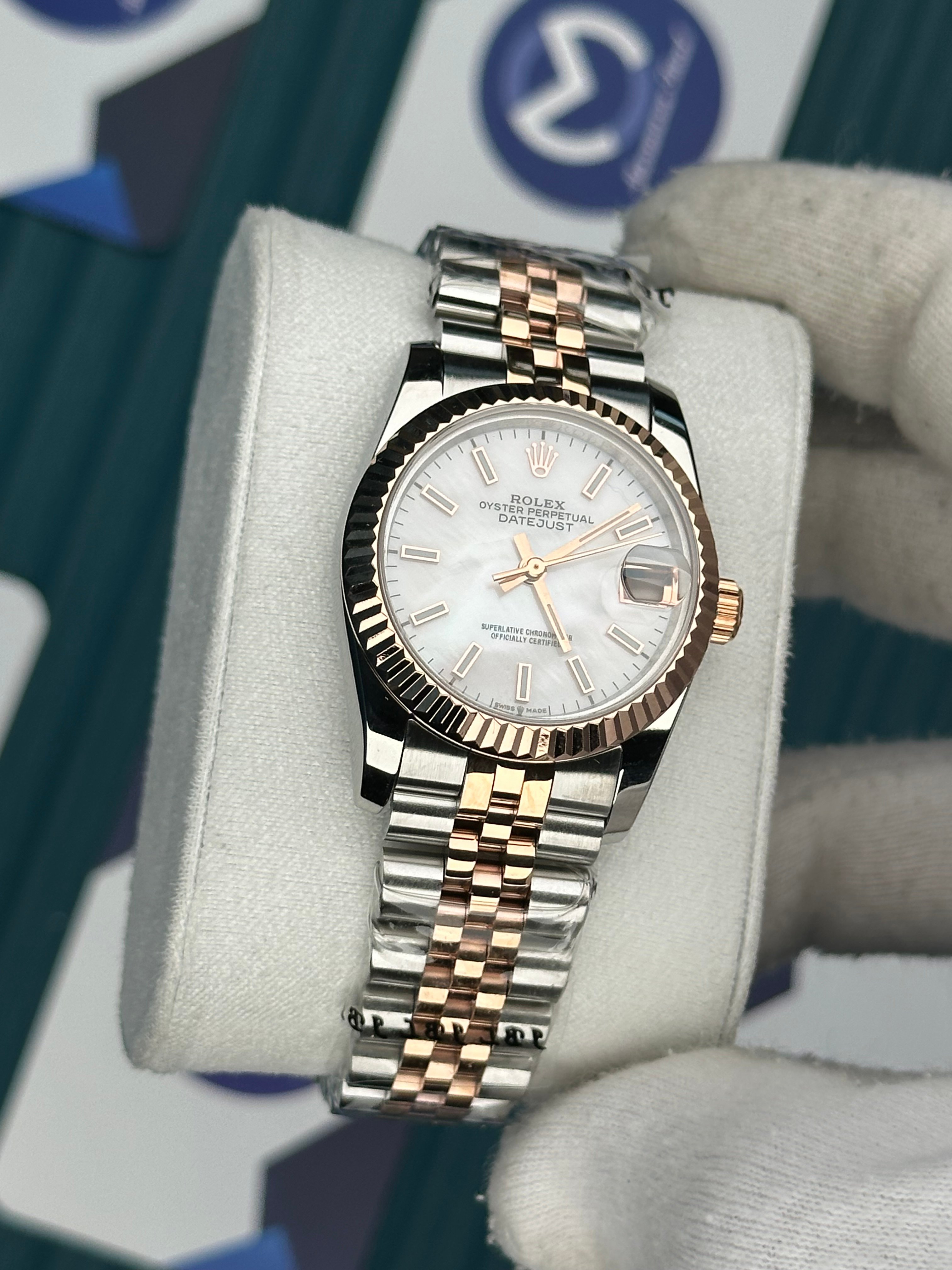 ROLEX 31 SEDEFLİ BEYAZ KADRAN ROSE-SILVER JUBILEE