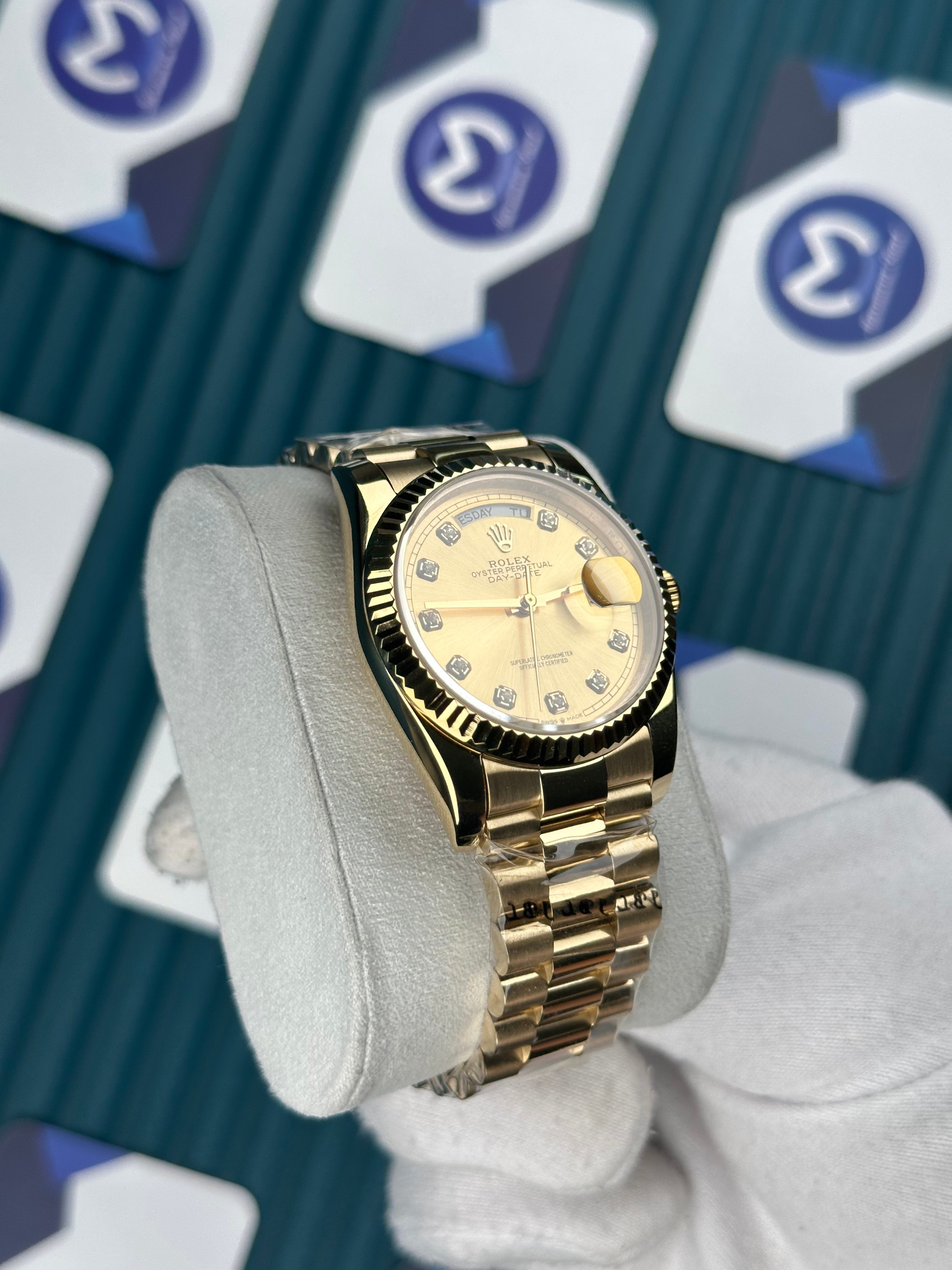 ROLEX 36 DIAMOND INDEX GOLD DIAL PRESIDENT