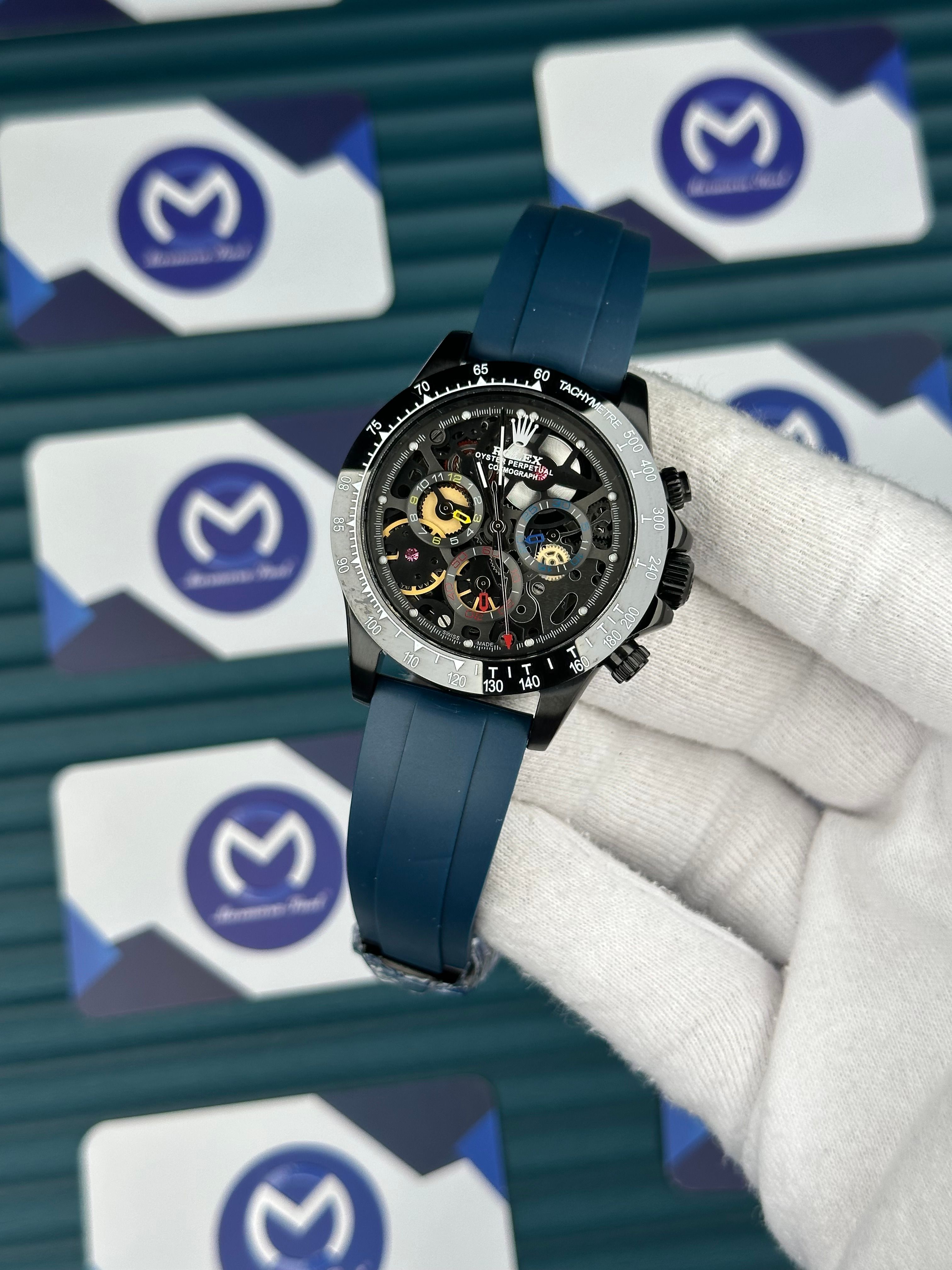 Rolex Daytona Juan Pablo Montoya Black Blue Rubber Oysterflex