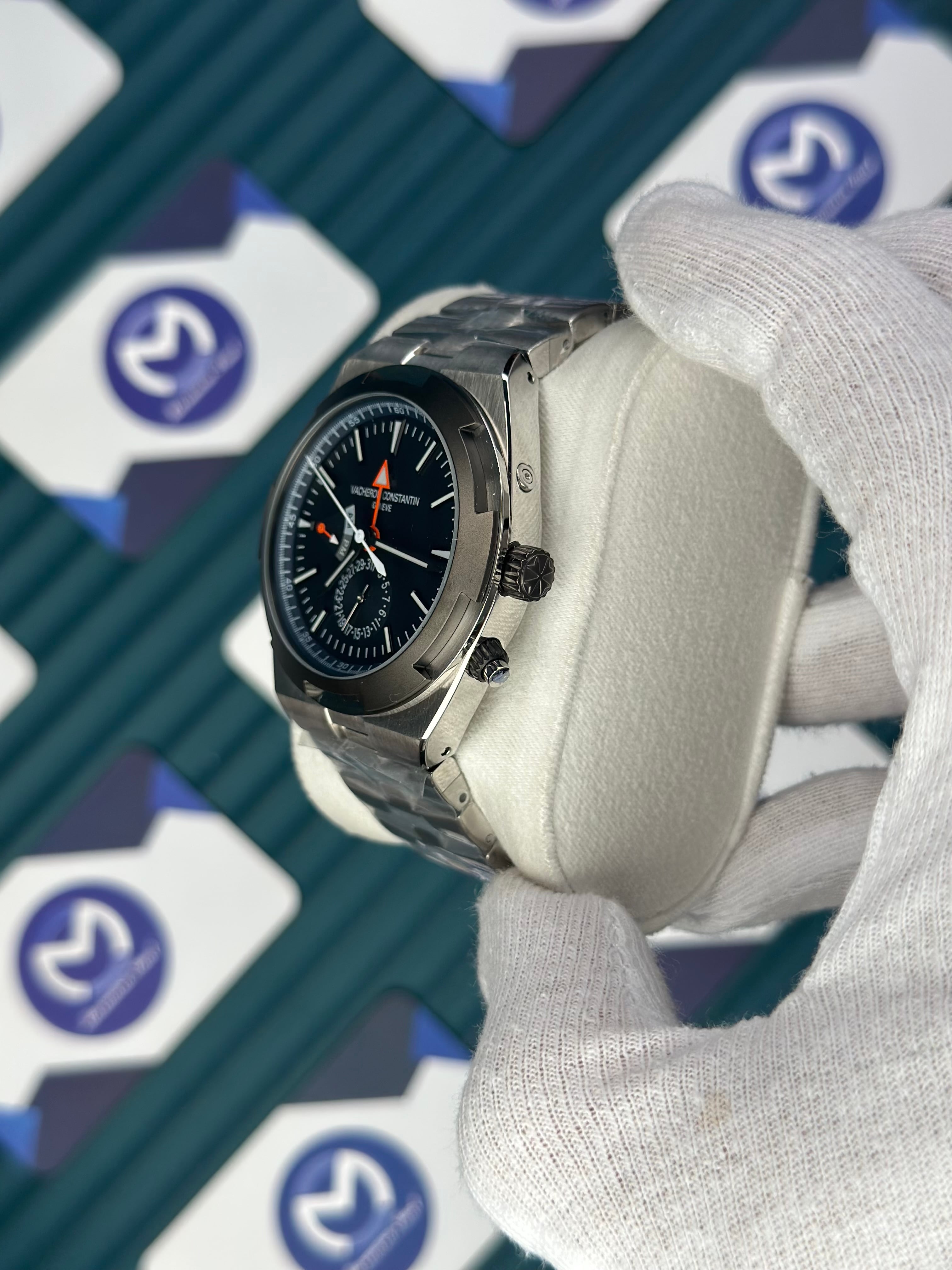 VACHERON CONSTANTIN NAVY BLUE OVERSEAS DUAL TIME SILVER