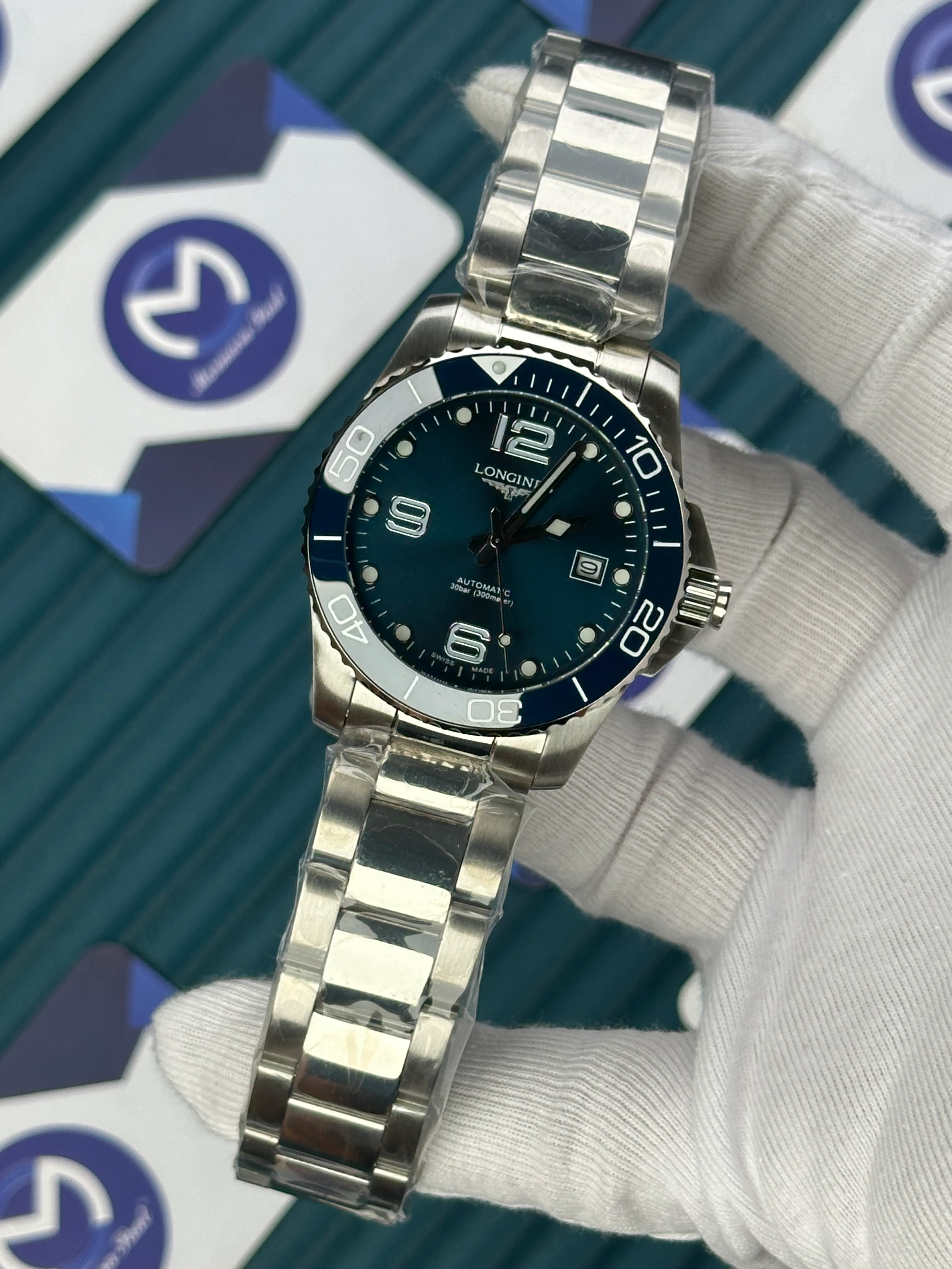 LONGINES HYDROCONQUEST AUTOMATIC BLUE DIAL SILVER 