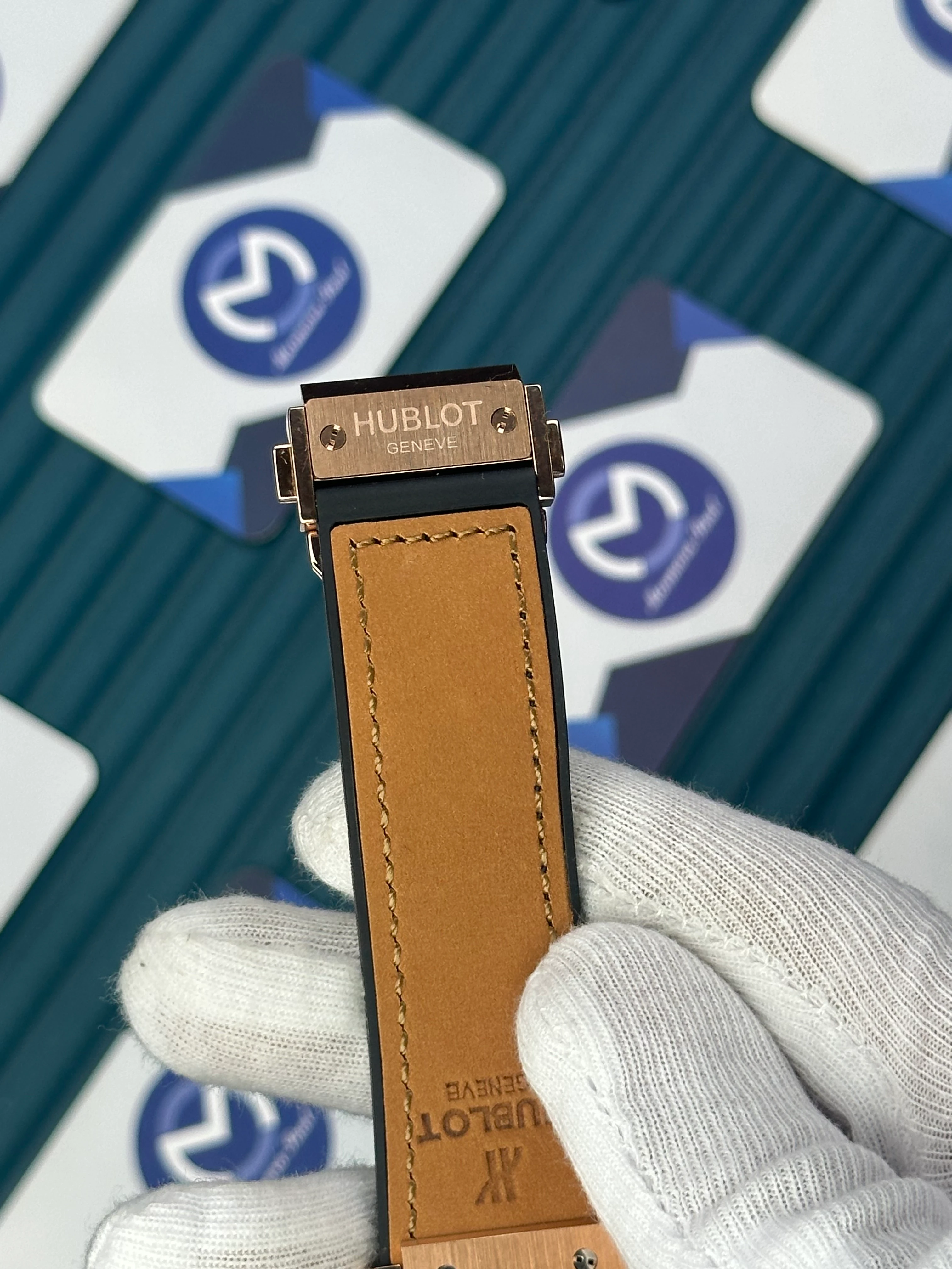 HUBLOT AUTOMATIC CLASSIC FUSHION VENDOME BEIGE DIAL ROSE CASE LIGHT BROWN LEATHER CORD 