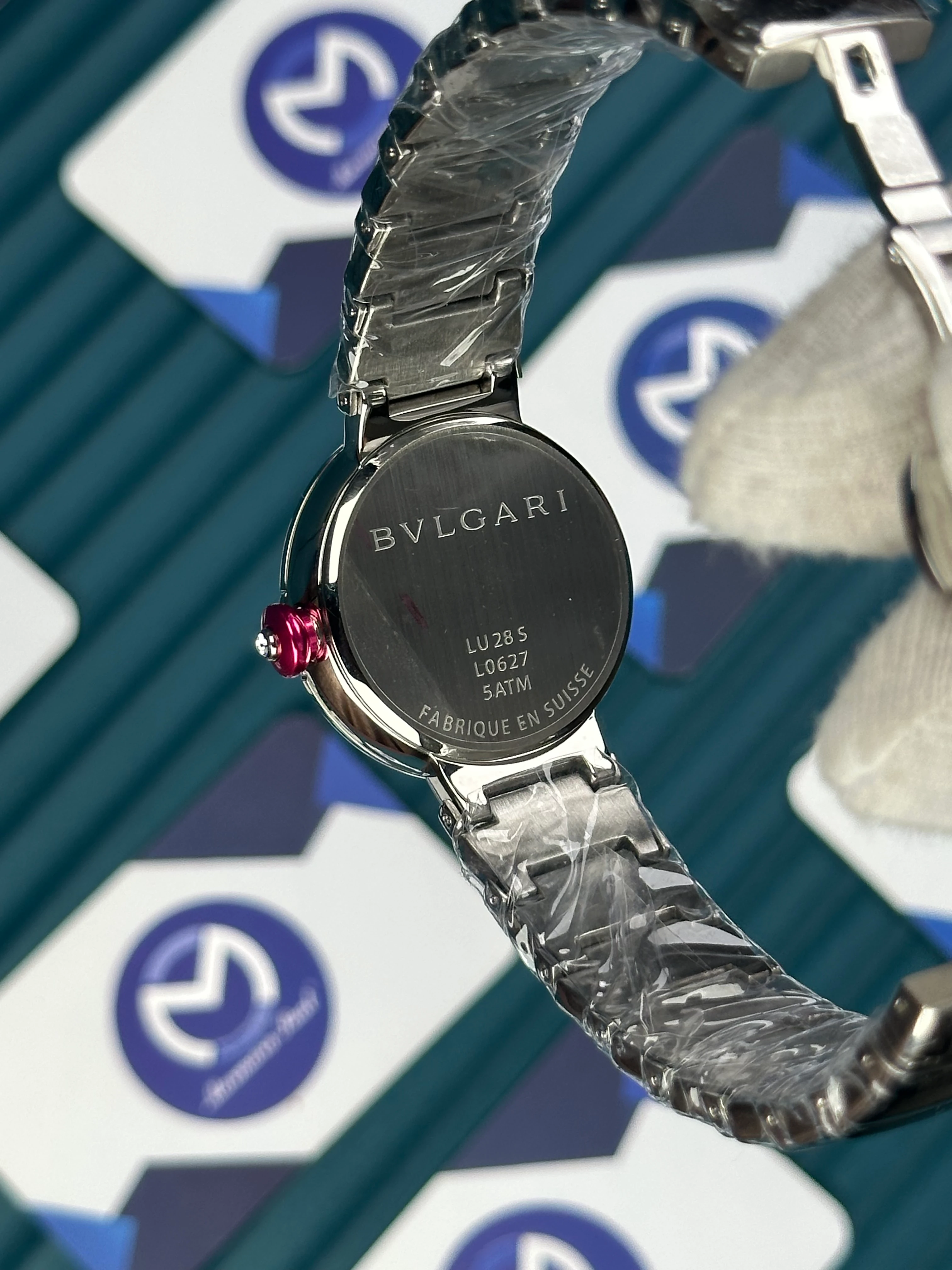BVLGARI WHITE DIAL DIAMOND BEZEL SILVER BRACELET