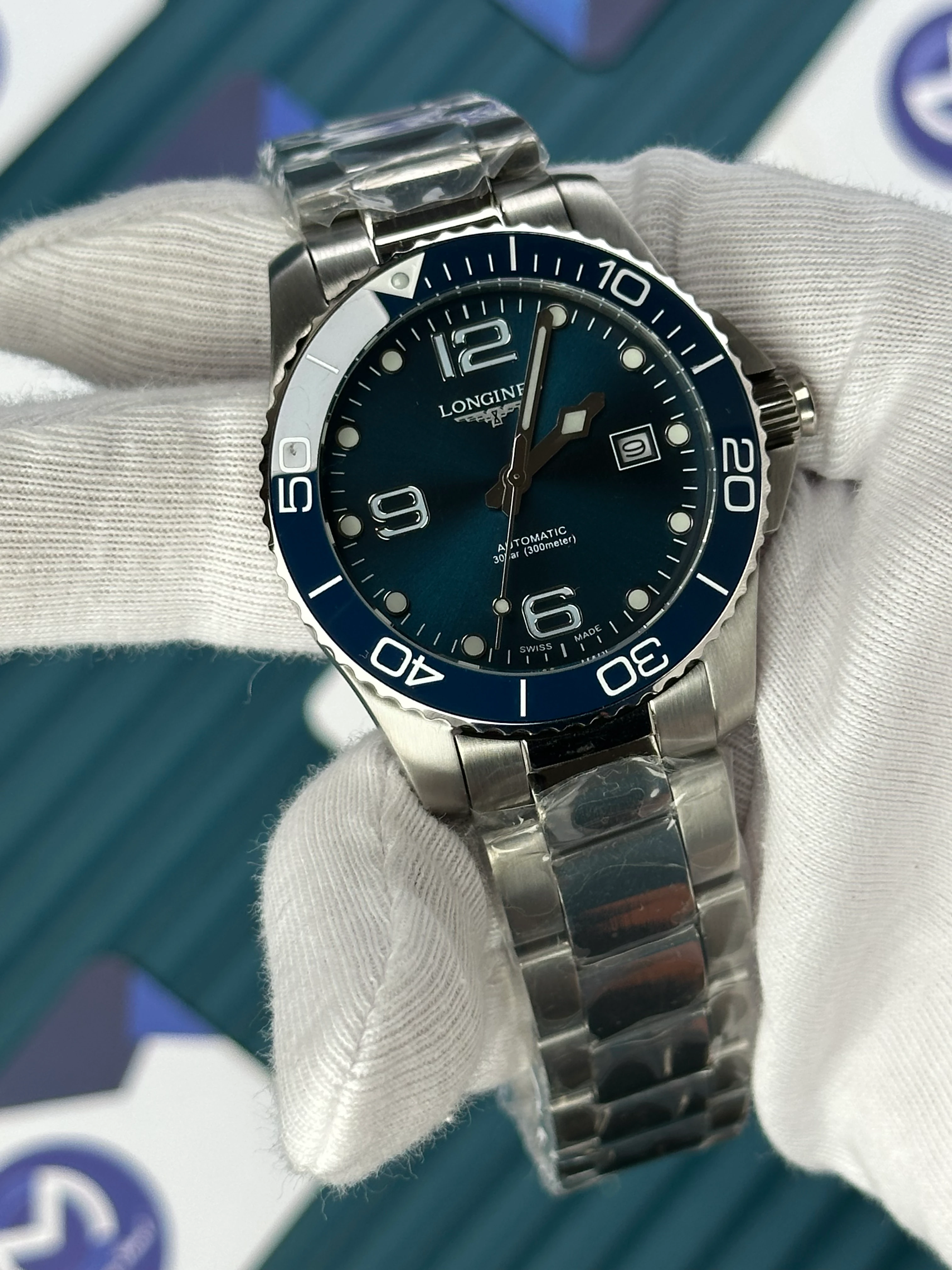 LONGINES HYDROCONQUEST AUTOMATIC BLUE DIAL SILVER 
