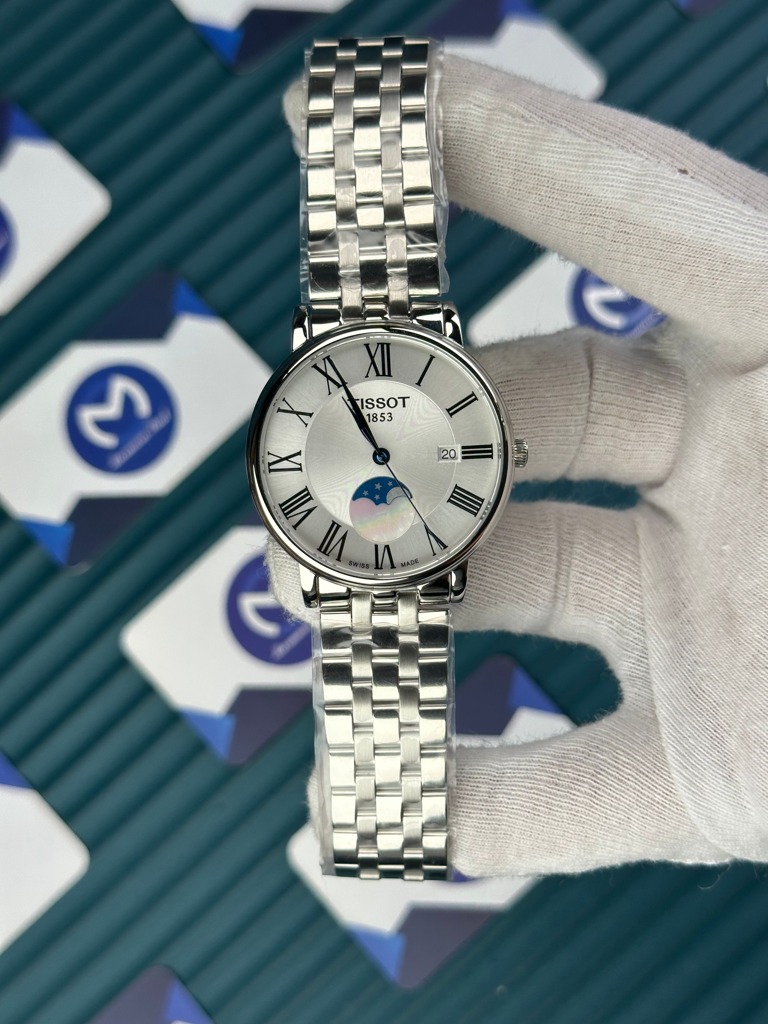TISSOT CARSON PREMIUM GENT MOONPHASE SILVER