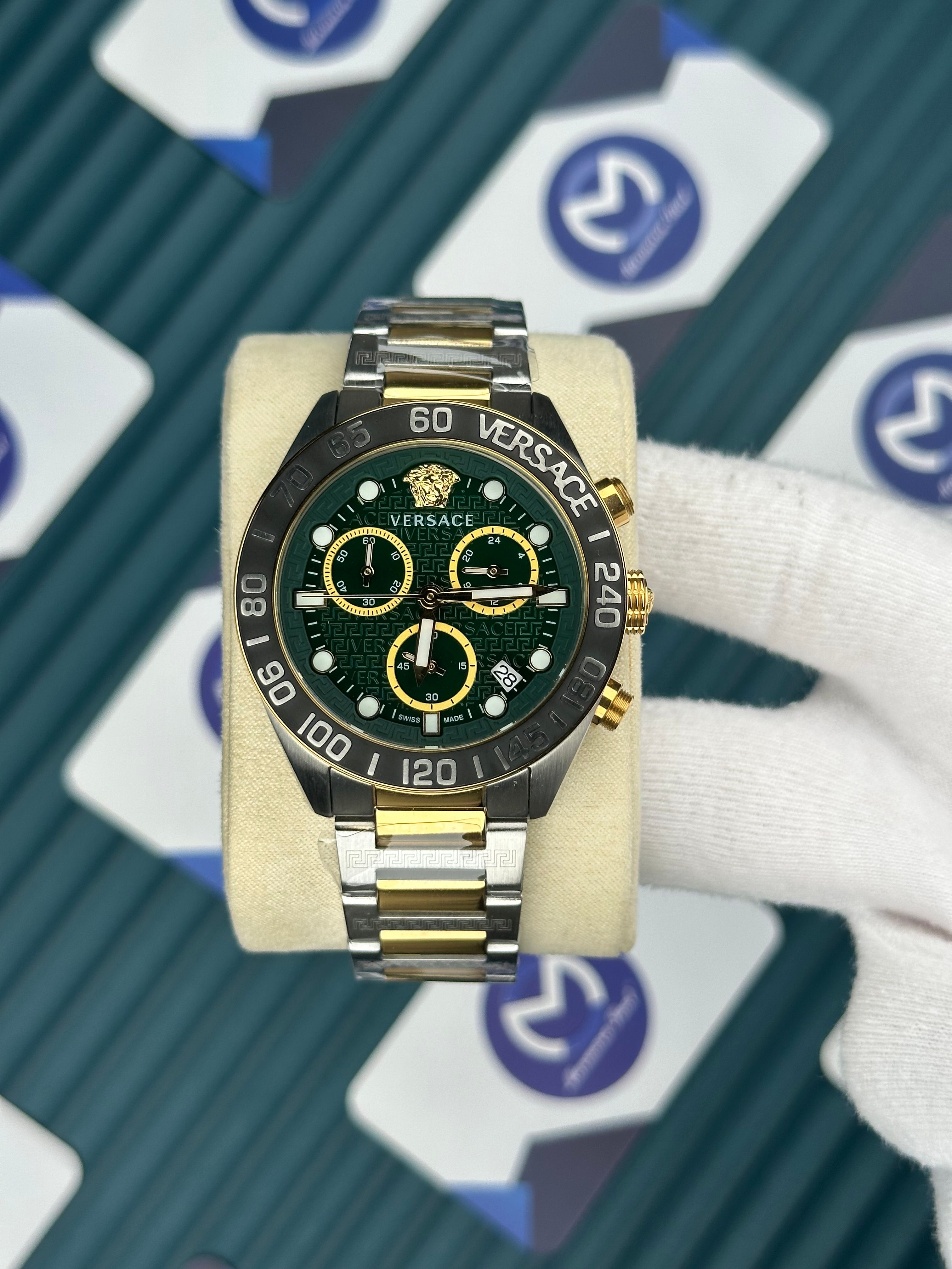 Versace Gold-Silver Yeşil Kadran Yeni Fonksiyon
