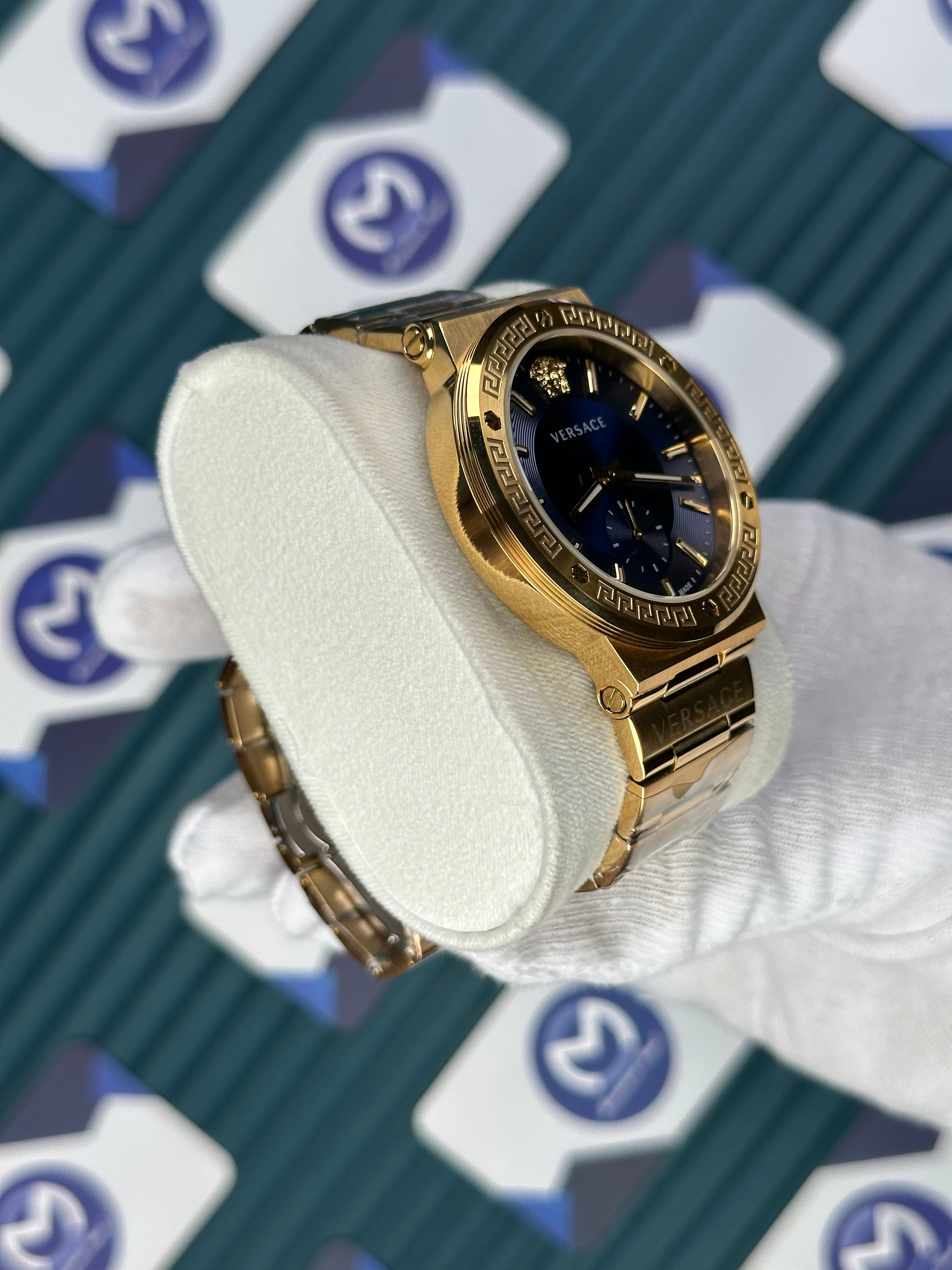 VERSACE BLUE DIAL SECOND CHRONOGRAPH GOLD