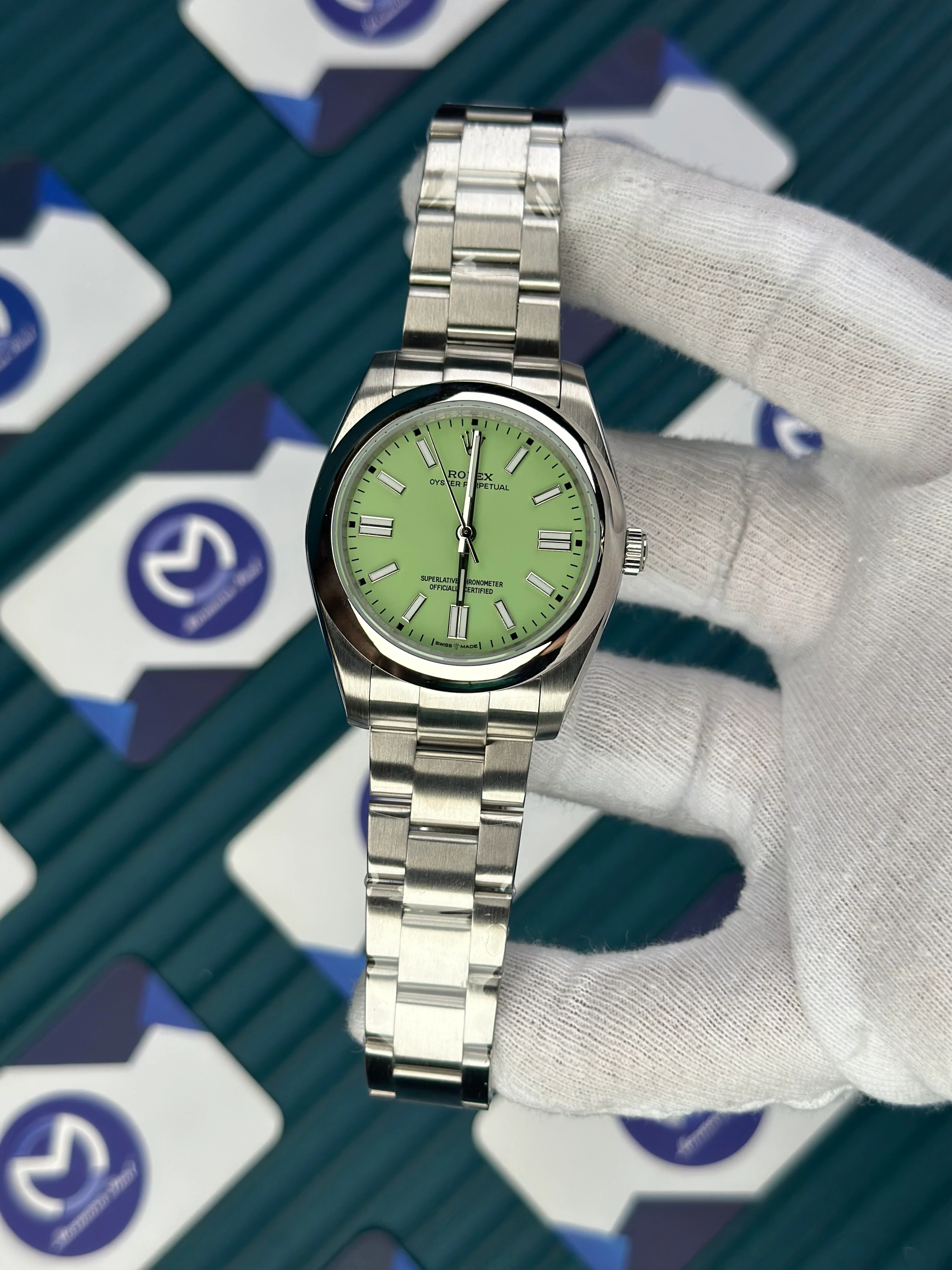 ROLEX OYSTER PERPETUAL PISTACHIO 