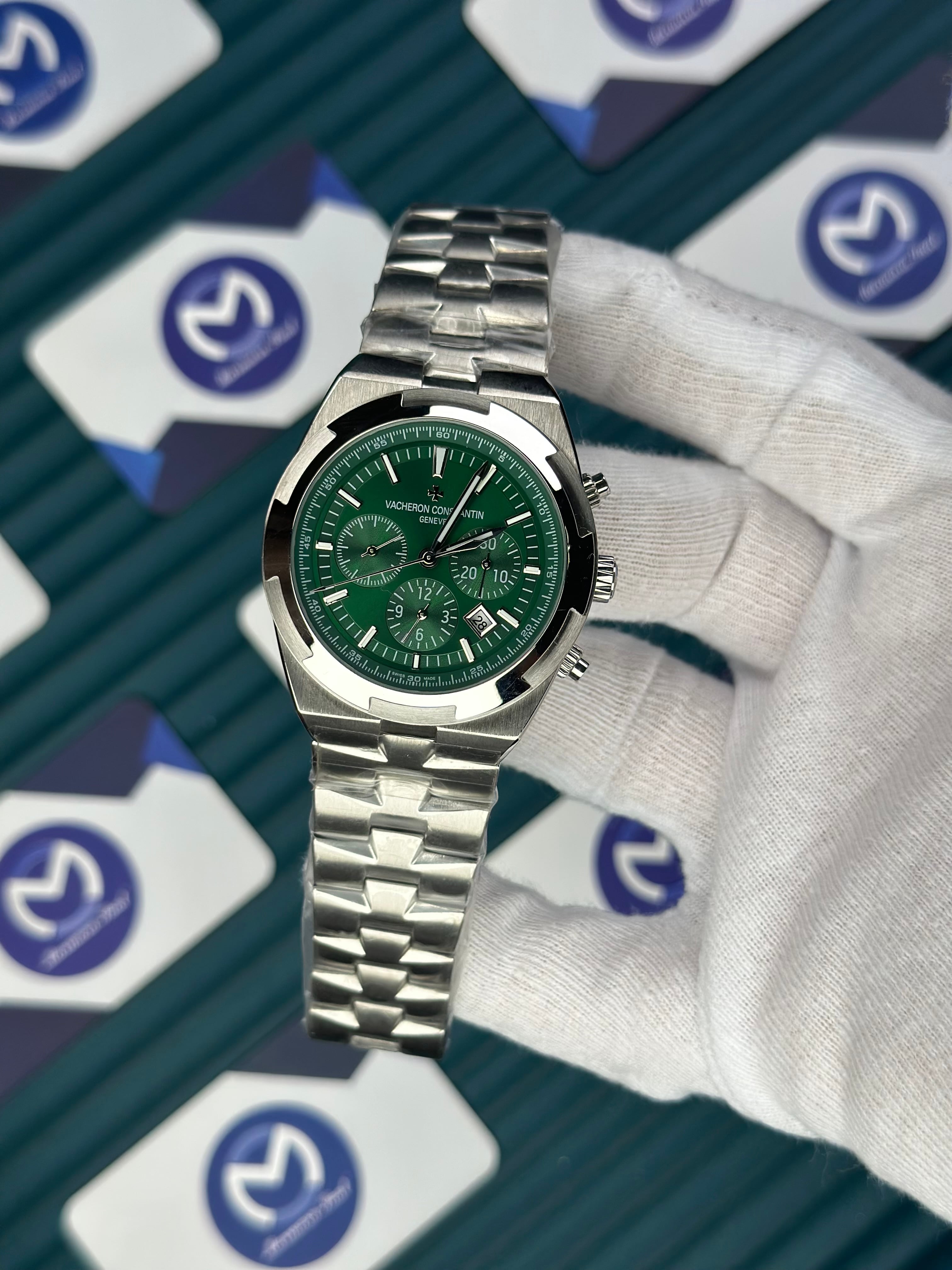 VACHERON CONSTANTIN GREEN OVERSEAS CHRONOGRAPH SILVER