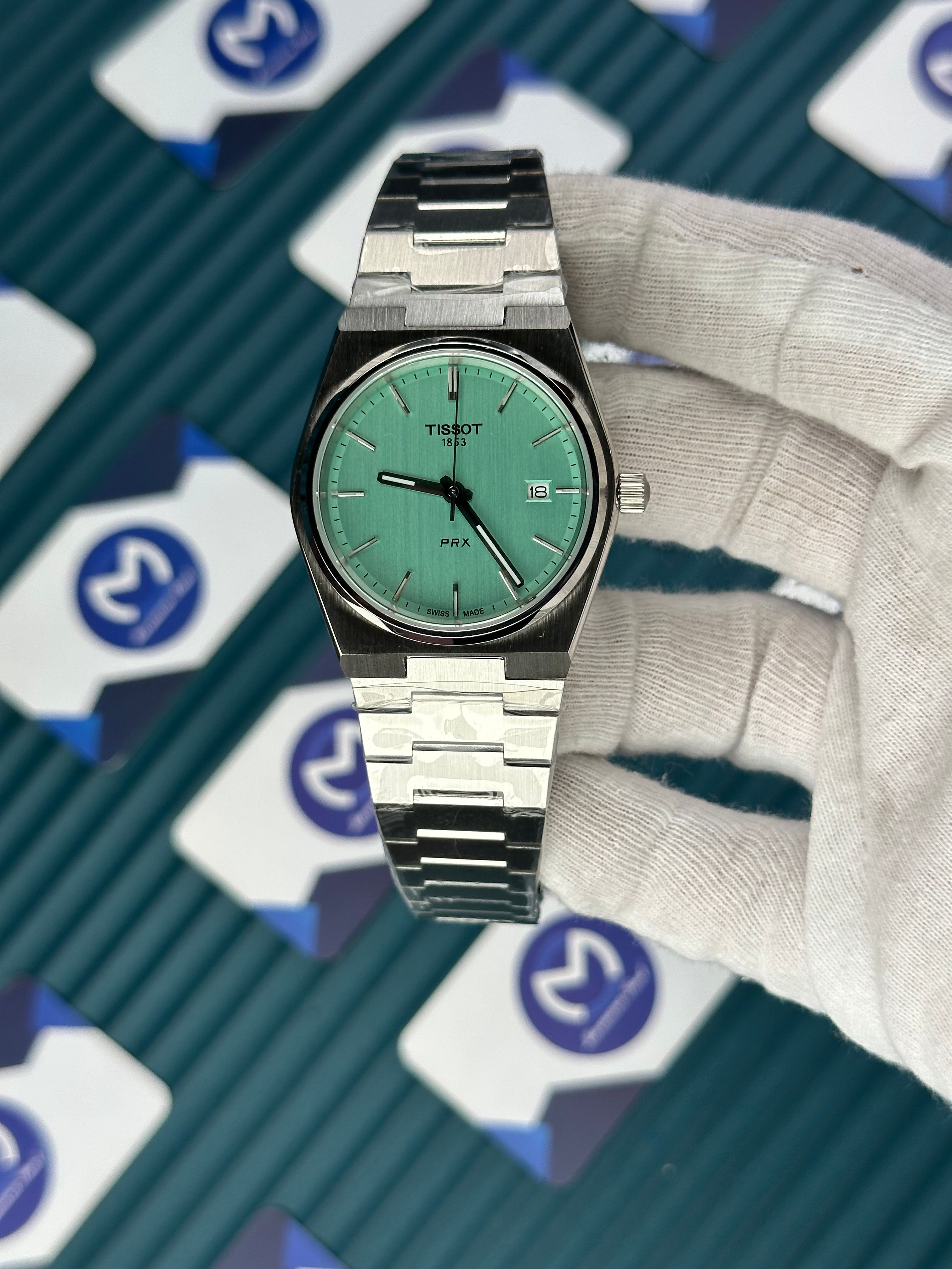 TISSOT PRX LIGHT GREEN DIAL SILVER