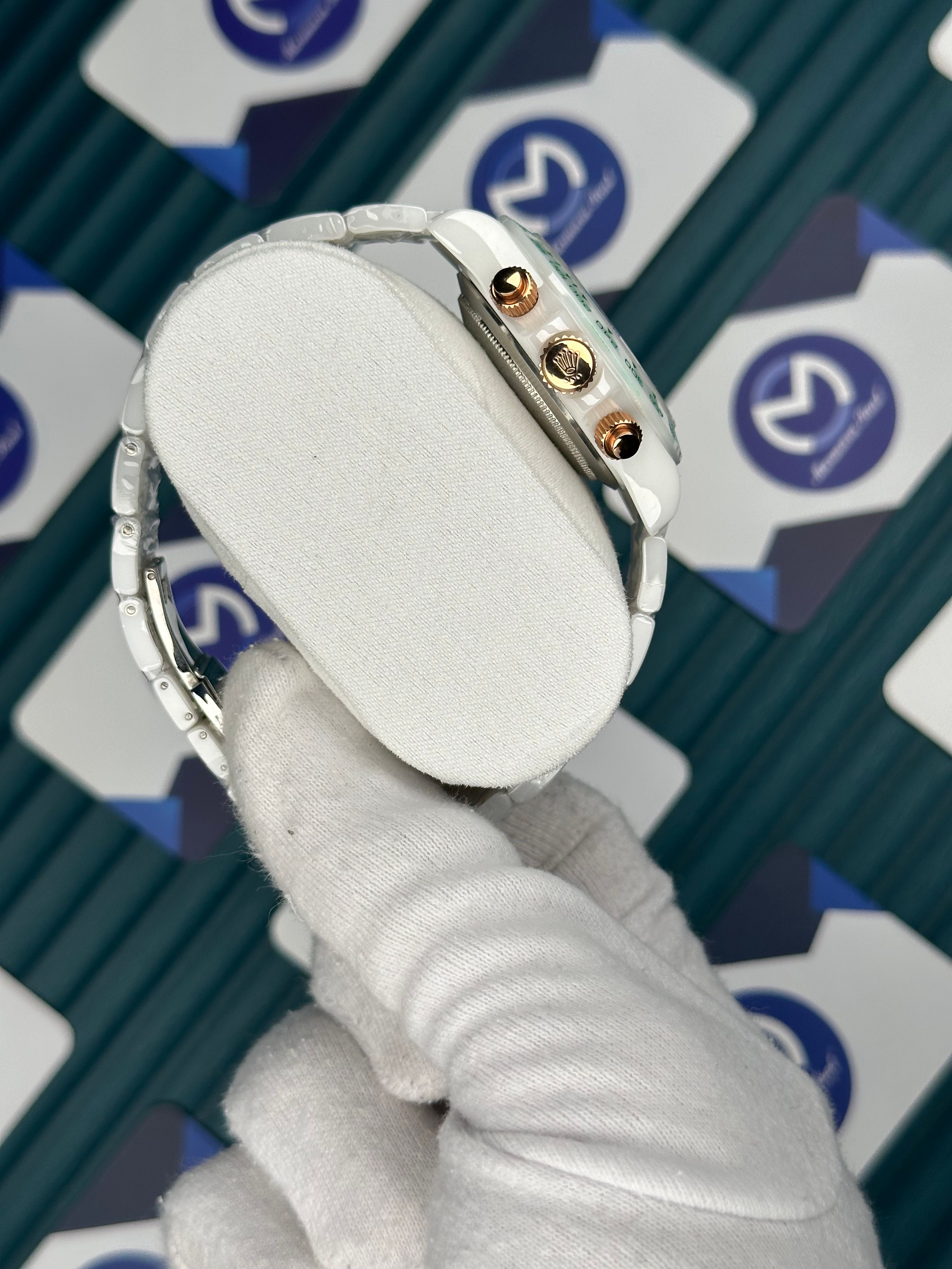 Rolex Daytona Seramik Beyaz Kadran Yeşil Bezel