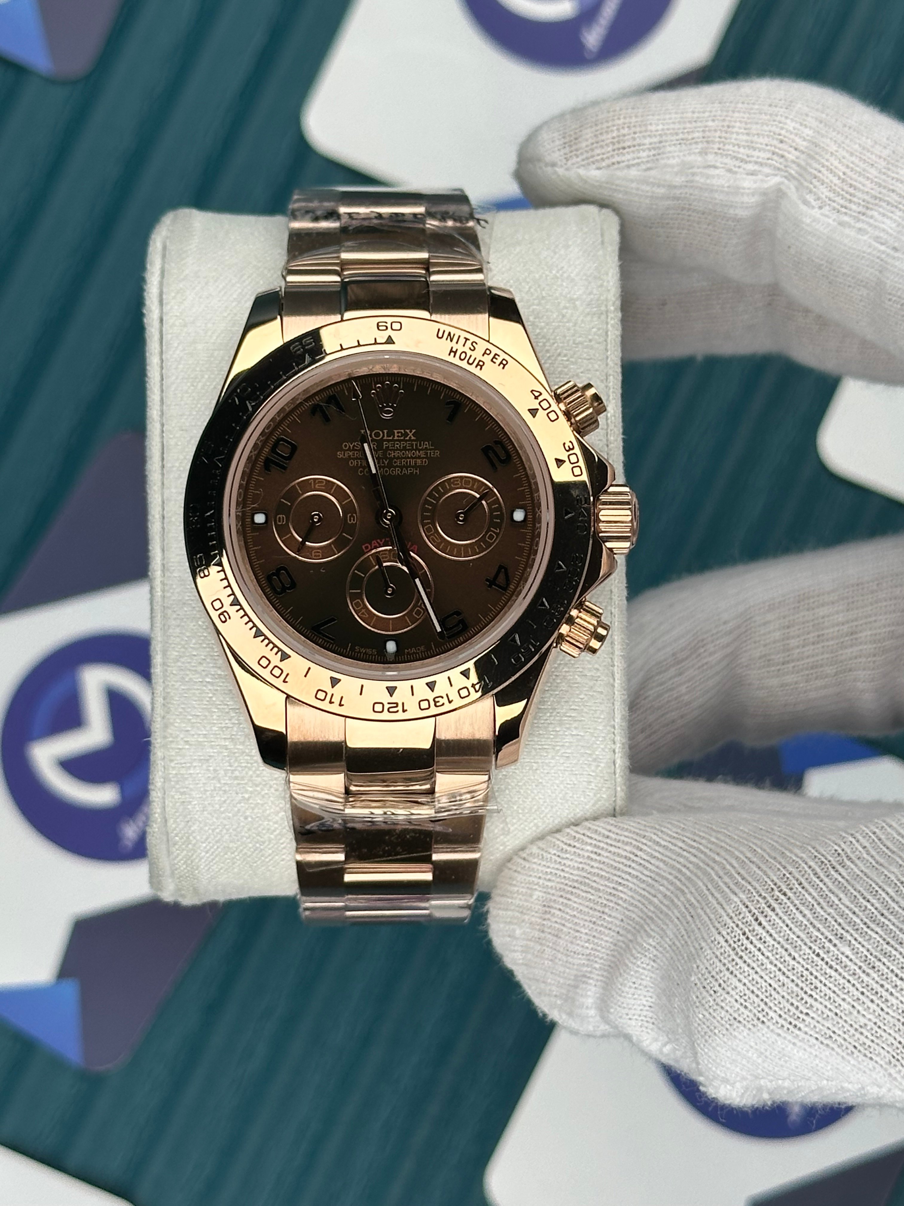 ROLEX DAYTONA CHOCOLATE DIAL ROSE OYSTER