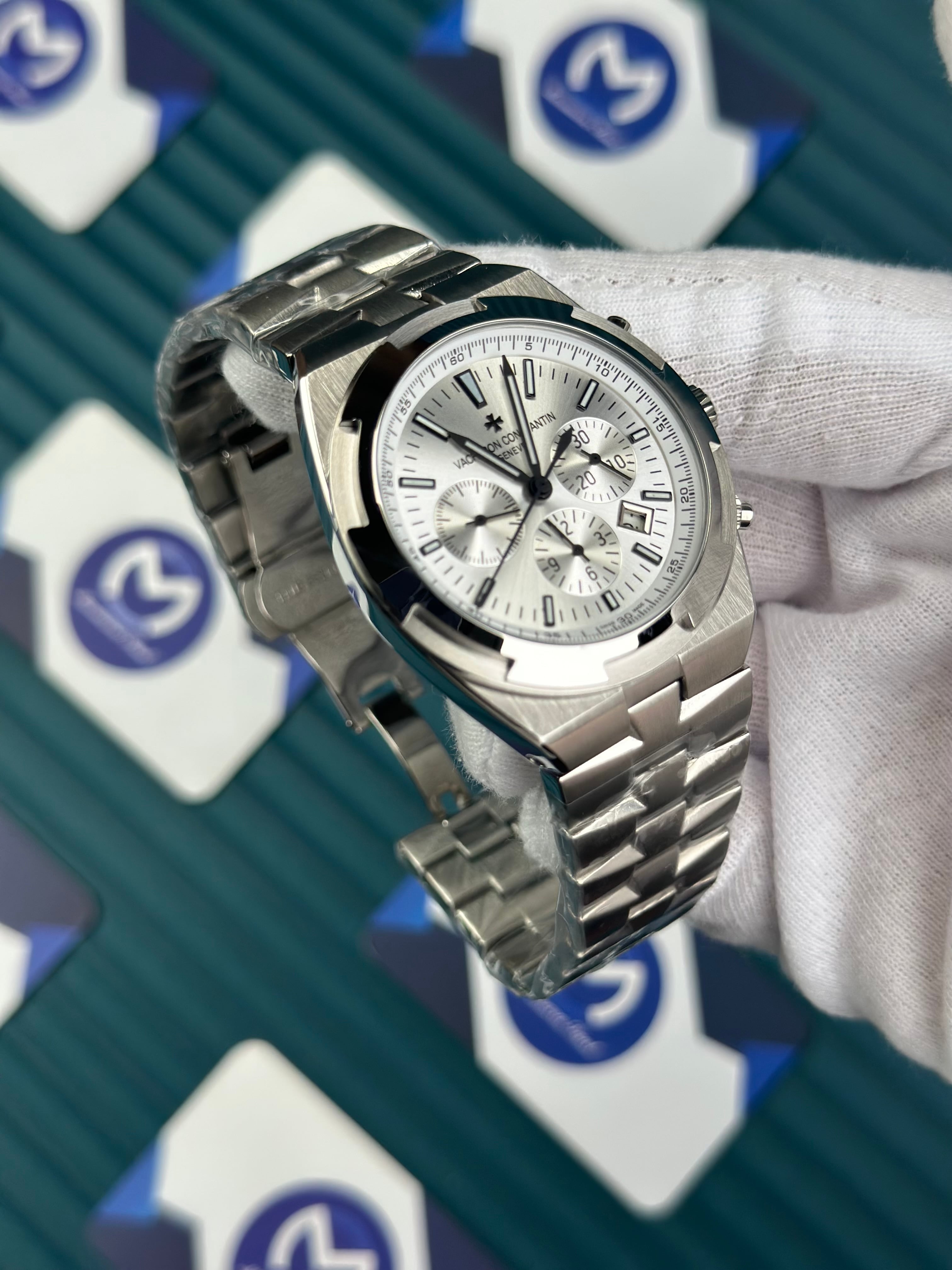 VACHERON CONSTANTIN WHITE OVERSEAS CHRONOGRAPH SILVER