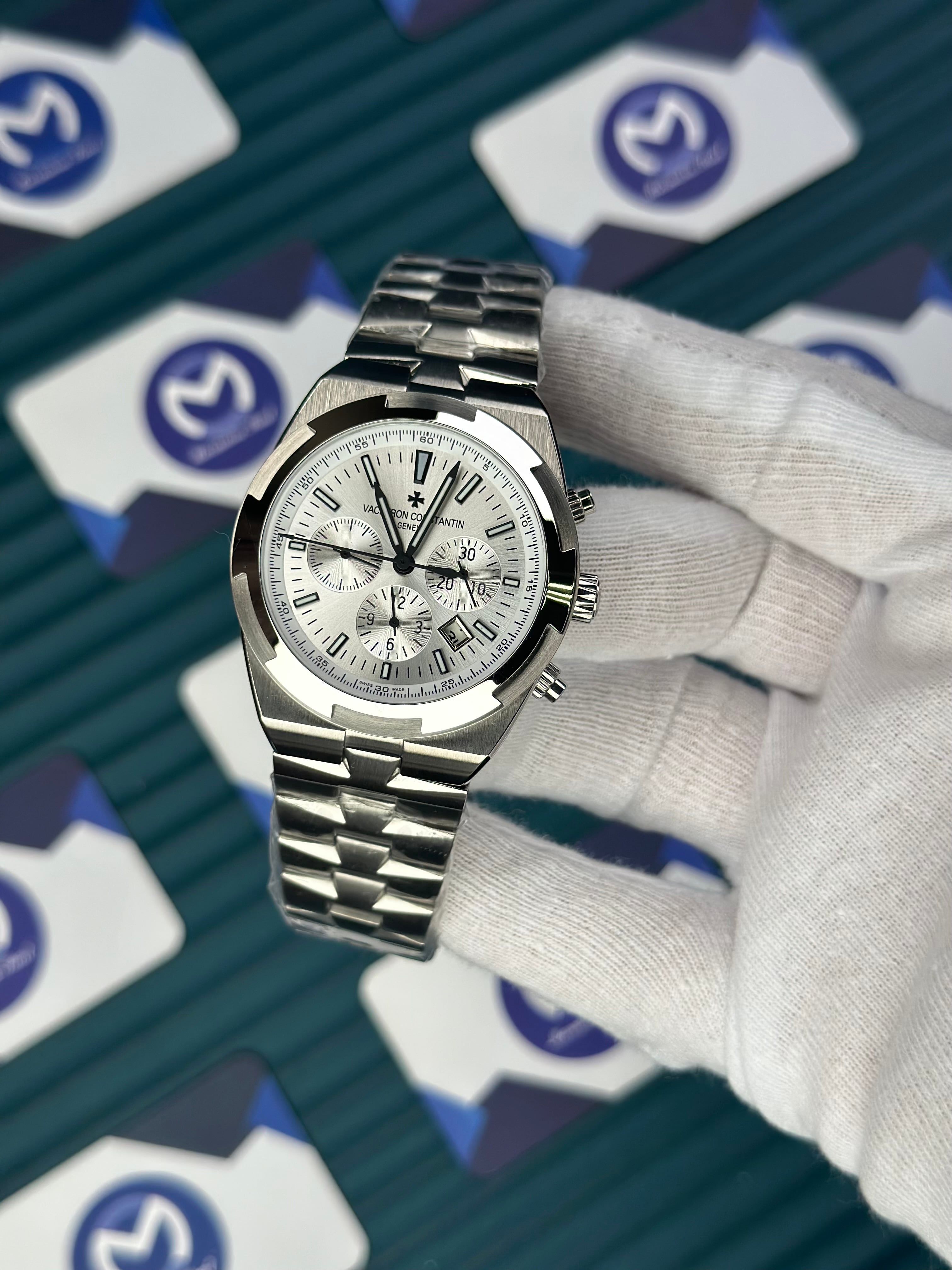 VACHERON CONSTANTIN WHITE OVERSEAS CHRONOGRAPH SILVER