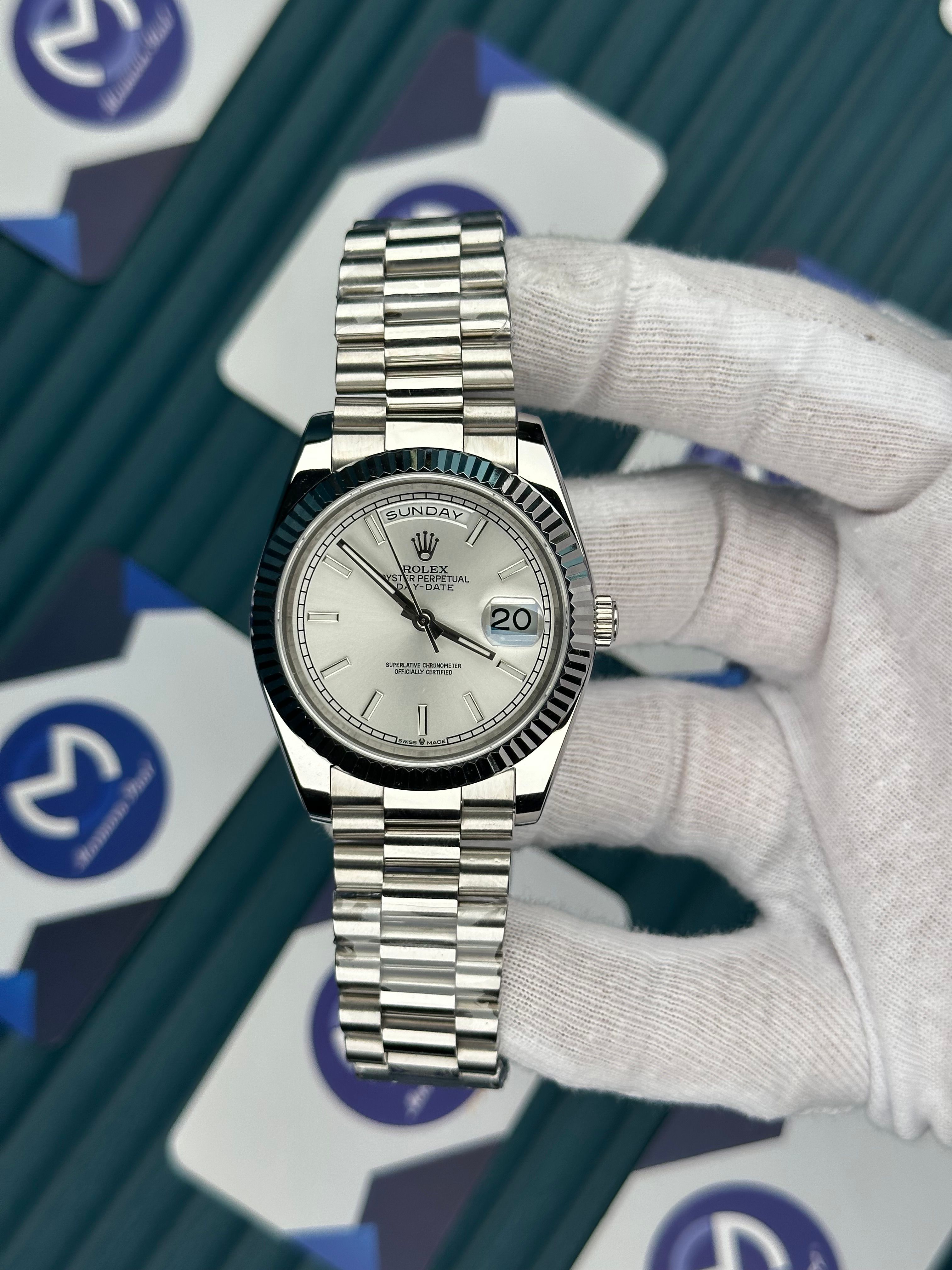 ROLEX DAY-DATE WHITE DIAL SILVER PRESIDENT