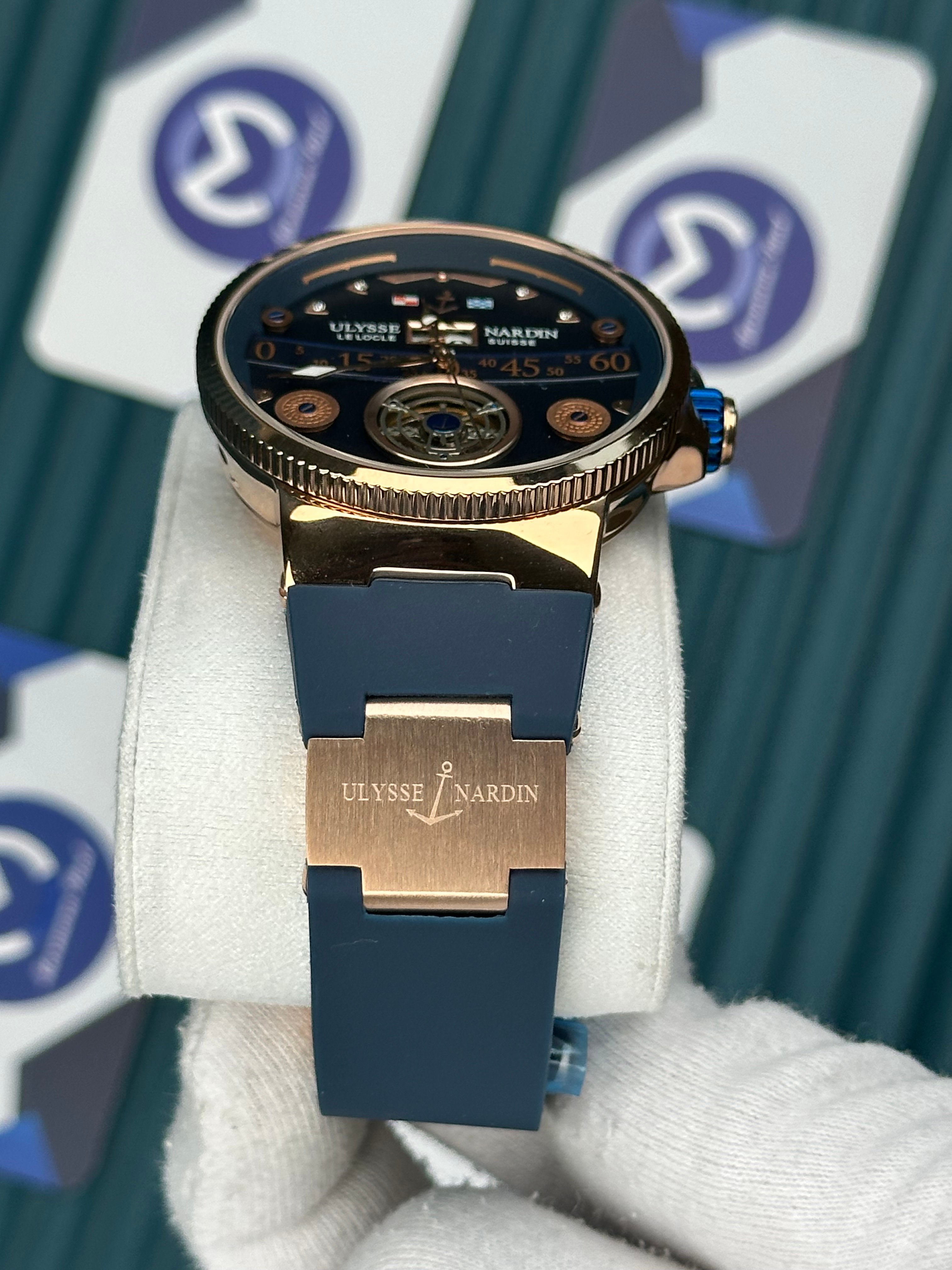 Ulysse Nardin Marine Chronograph Blue Tourbillon Rose Case