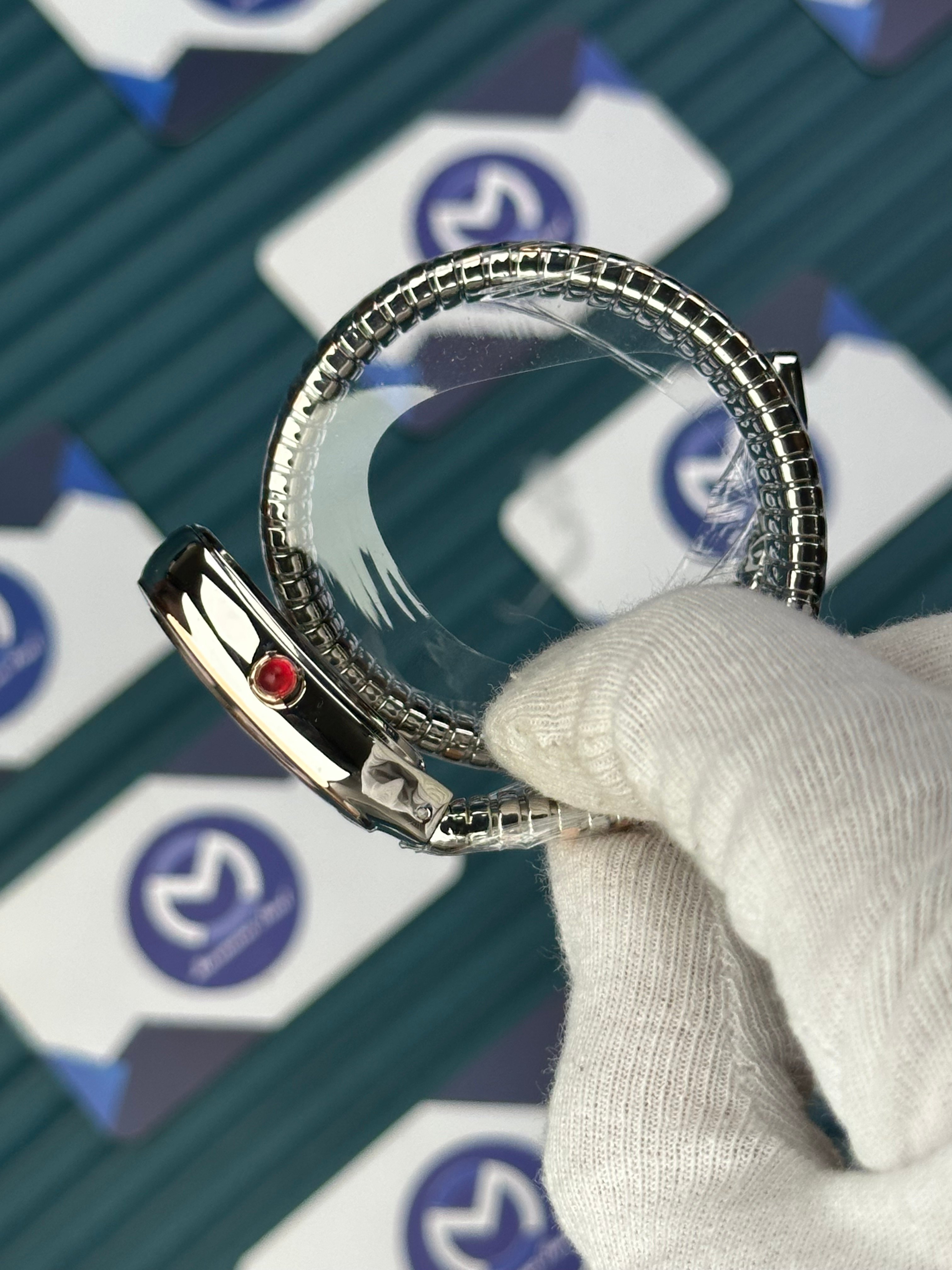 BVLGARI SERPENTI CHAMPAGNE DIAL ROSE-SILVER SHORT TUBOGAS
