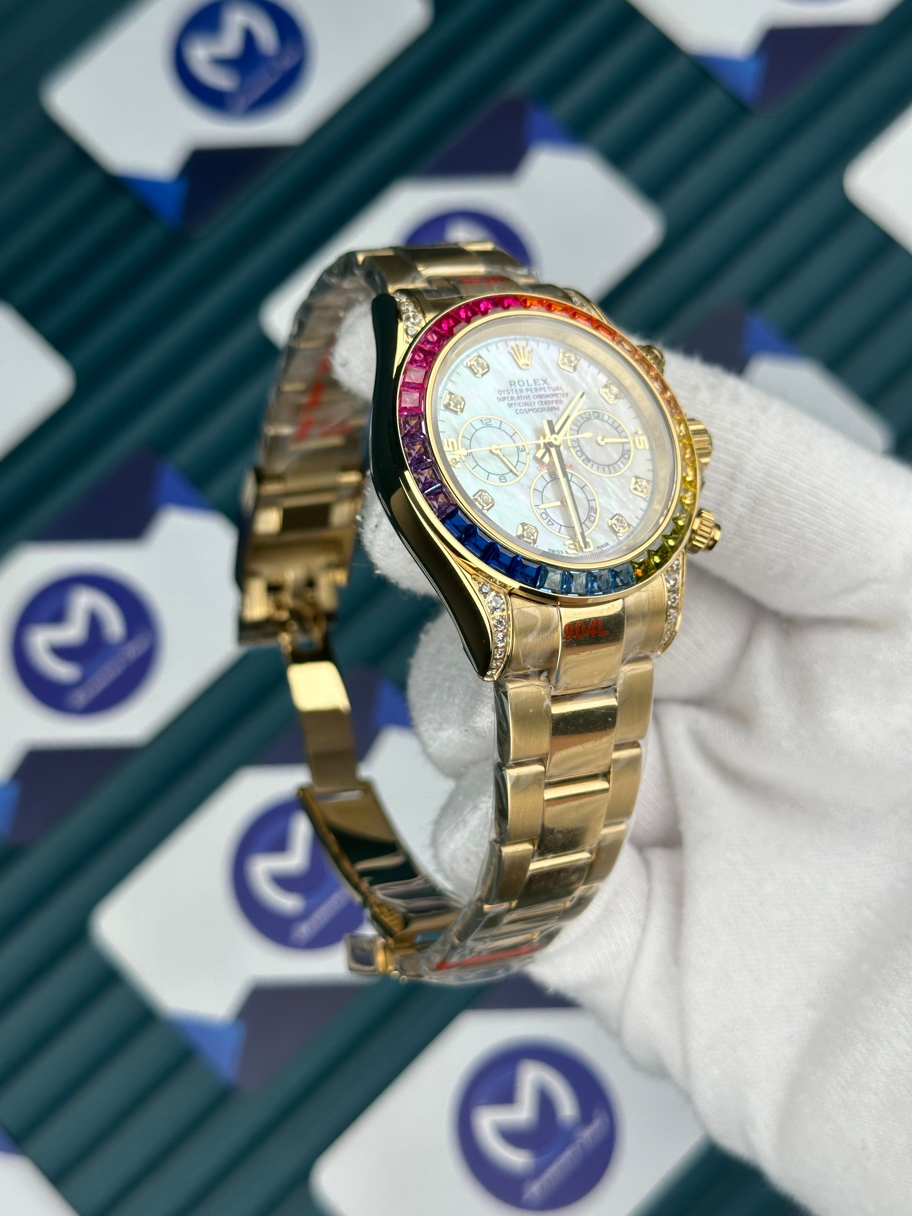 Rolex Gold Rainbow Beyaz Kadran