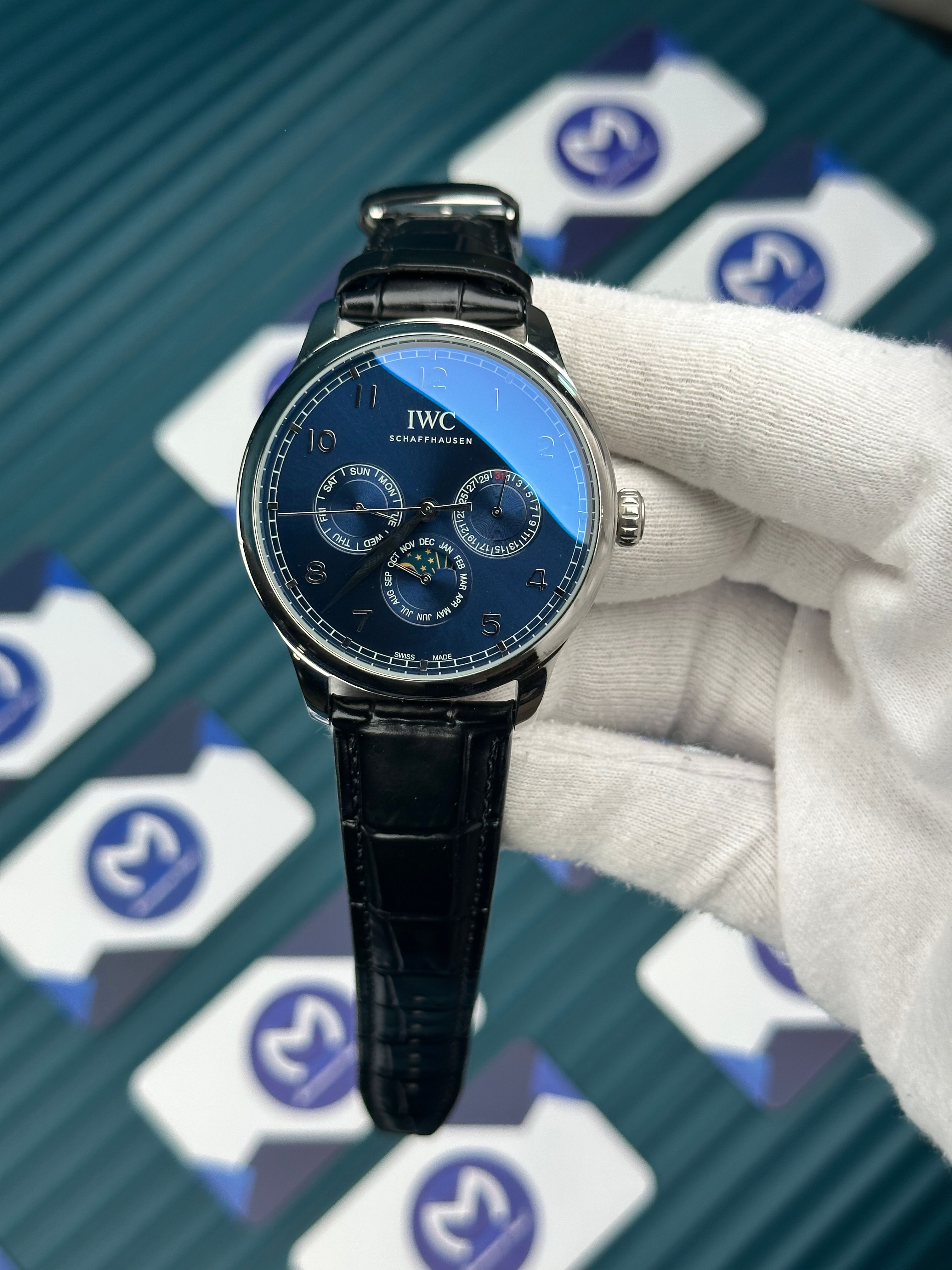 IWC PORTUGUIESER PERPETUAL CALENDAR BLUE SILVER