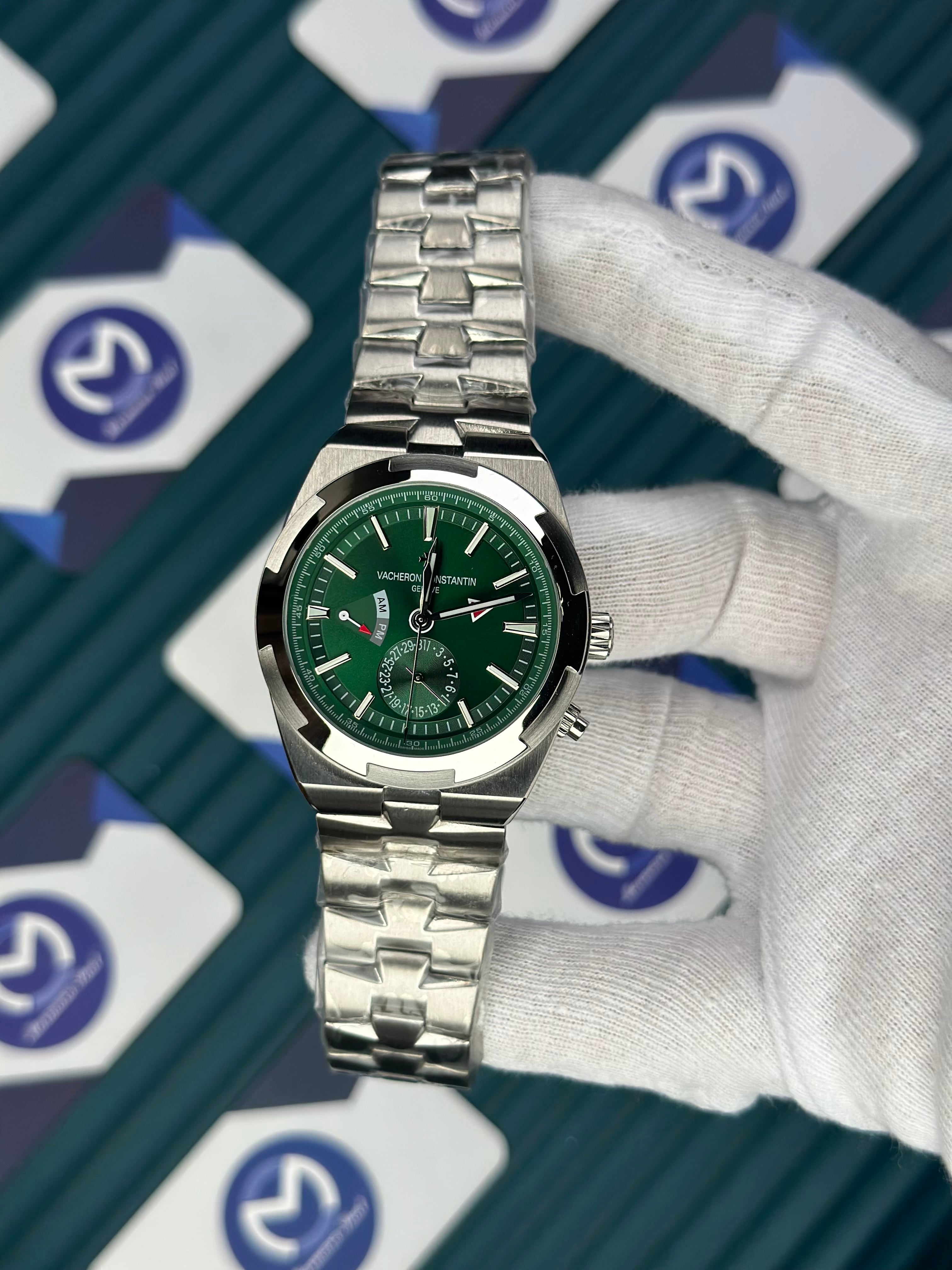 VACHERON CONSTANTIN GREEN OVERSEAS DUAL TIME SILVER